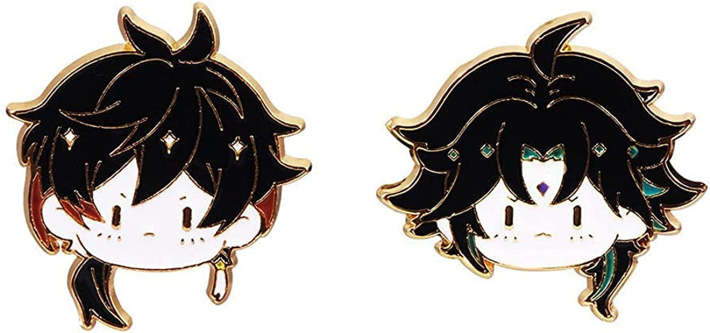 Genshin Impact Hutao Brooch Pin - Hutao Characters Cosplay Enamel Brooch Lapel Pin - Gift for Fans, Women and Girls