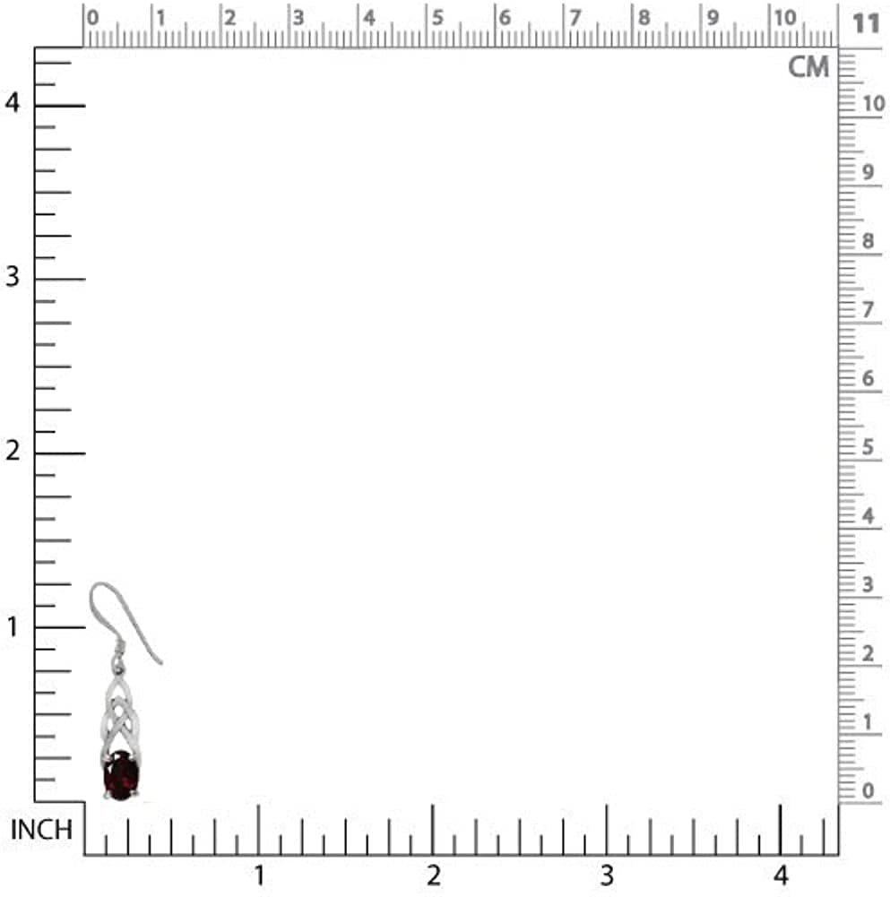 Genuine Gemstone 925 Sterling Silver Celtic Knot Weave Dangle Hook Earrings Birthstone Jewelry for Women