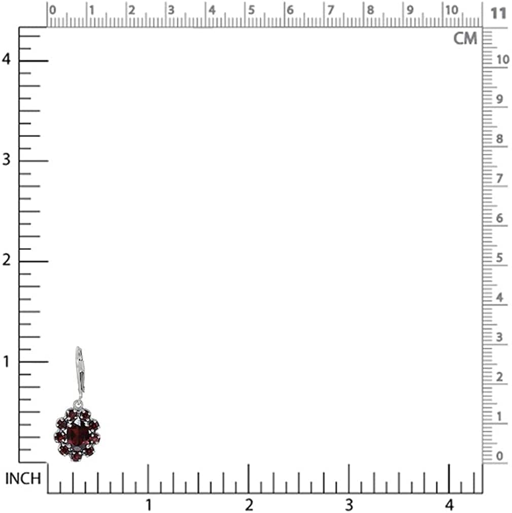 Genuine Gemstones 925 Sterling Silver Flower Cluster Leverback Drop Dangle Earrings Jewelry for Women Business Attire