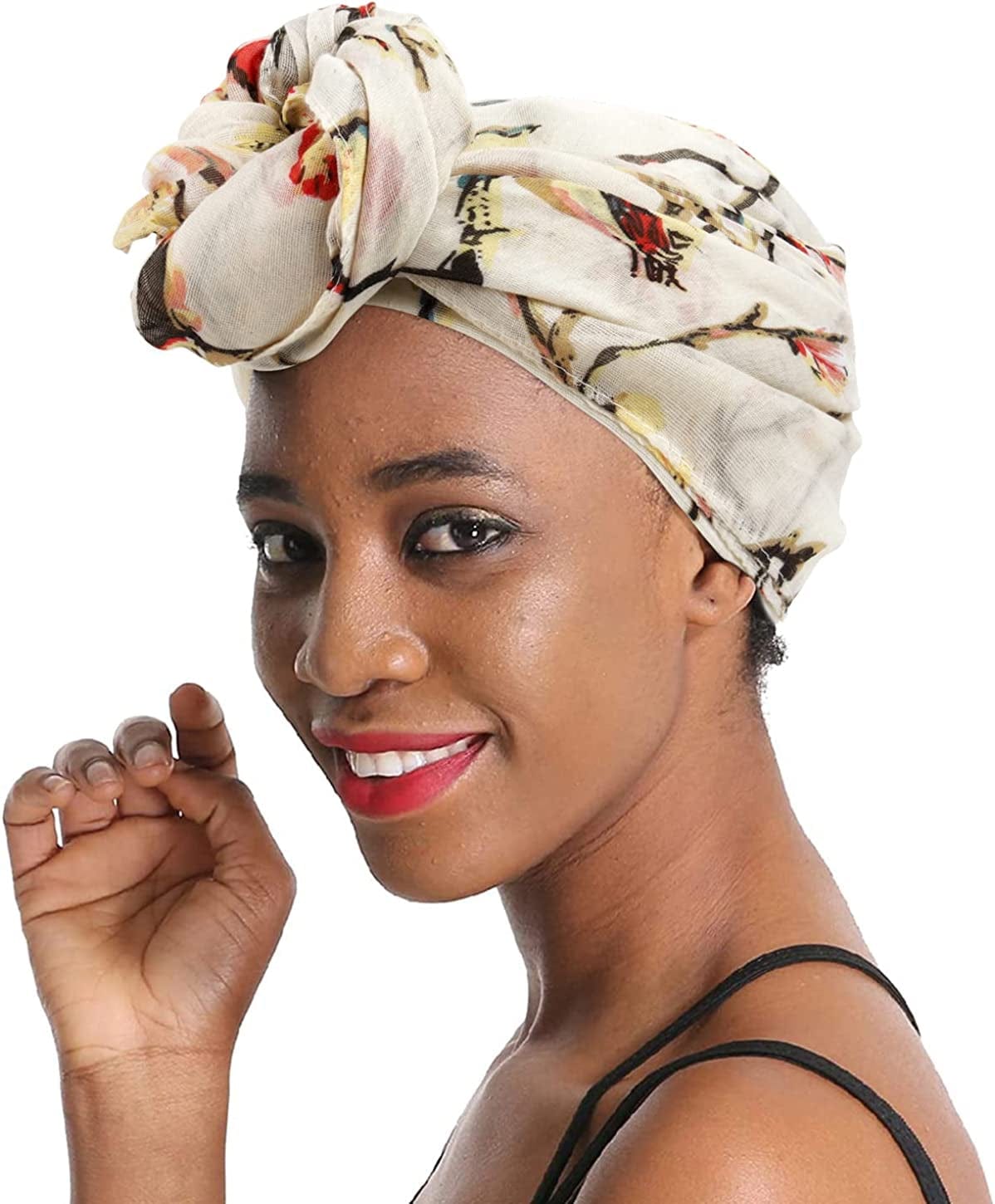 GERINLY Scarfs for Women Lightweight Floral Birds Print Cotton Scarves and Wraps for Holiday Shawl