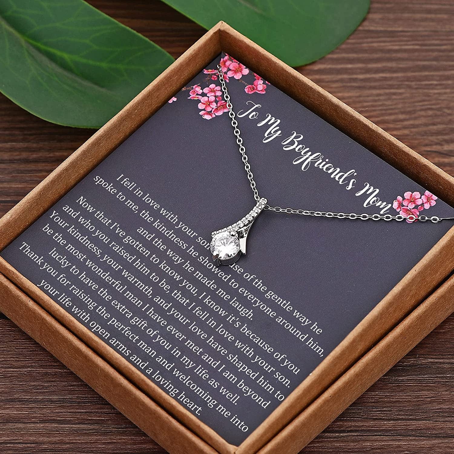 Gift to My Boyfriend'S Mom Necklace, 925 Sterling Silver Necklace, Boyfriends Mom Necklace