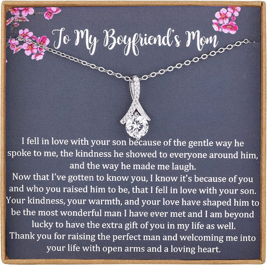 Gift to My Boyfriend'S Mom Necklace, 925 Sterling Silver Necklace, Boyfriends Mom Necklace