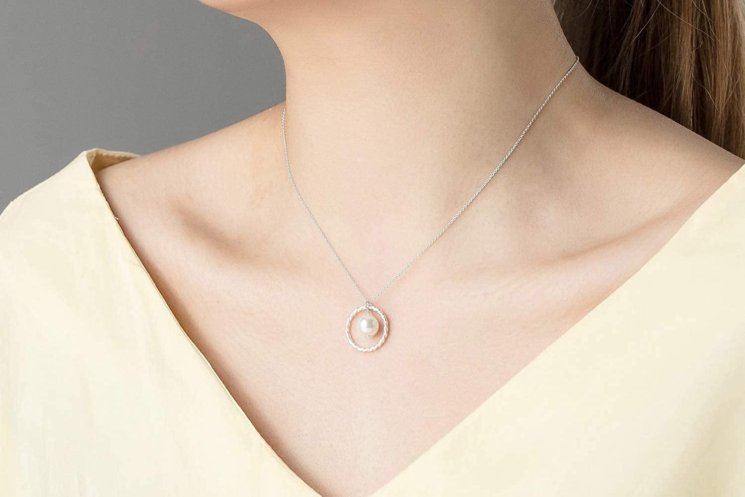 Gifts for Grandma Sterling Silver Twisted Eternity Ring with Pearl Necklace for Grandmother from Grandchild Best Grandma Gifts Jewelry Birthday Christmas Gifts Mother'S Day Gifts for Nana