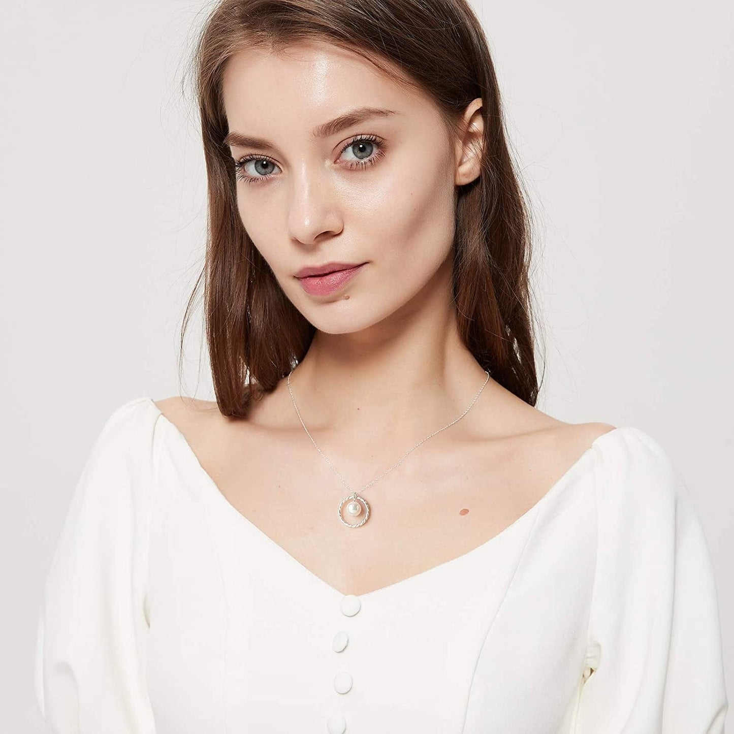 Gifts for Great Grandma - Sterling Silver Twisted Eternity Ring with Pearl Great Grandma Necklace - Great Grandma Birthday Christmas Best Great Grandma Gifts Jewelry