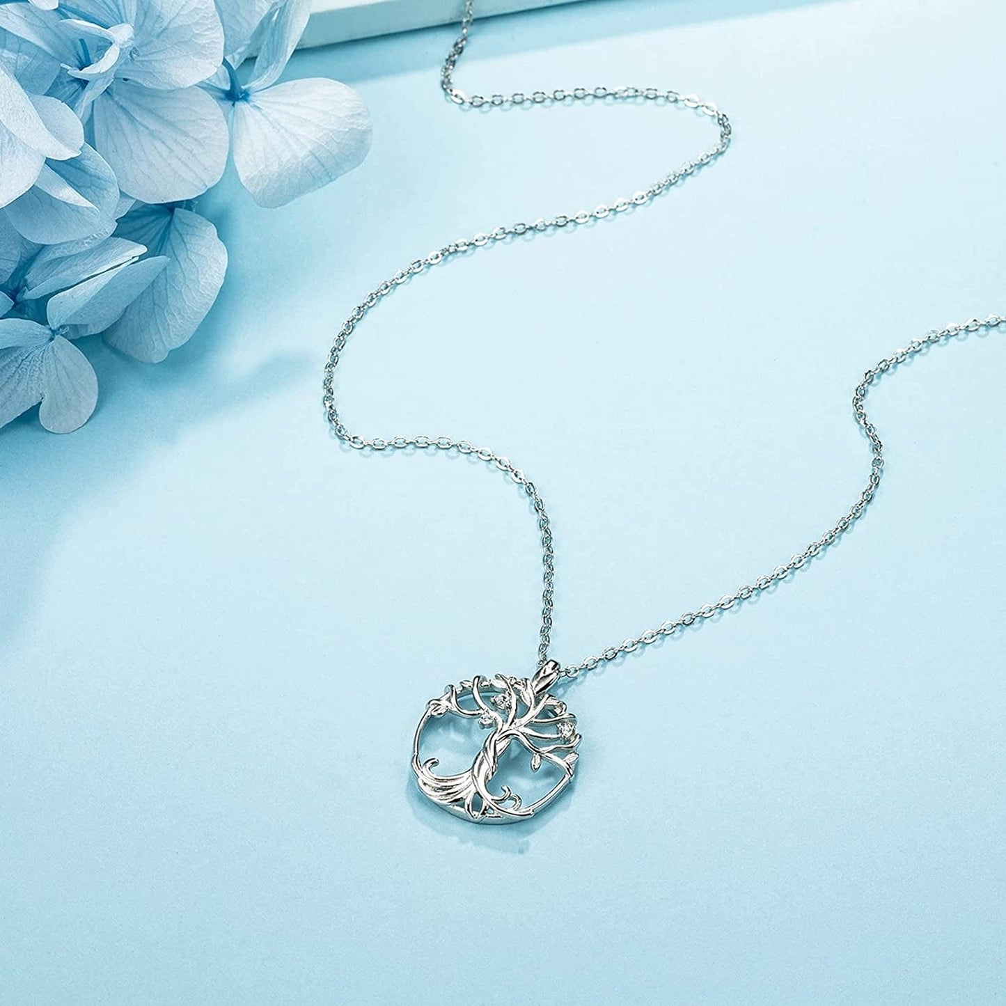 Gifts for Mom, Mothersday Gifts for Mother in Law/Step Mother Wedding Gift, Bonus Mom Gifts from Daughter/Son, Sterling Silver Tree of Life Necklaces for Women