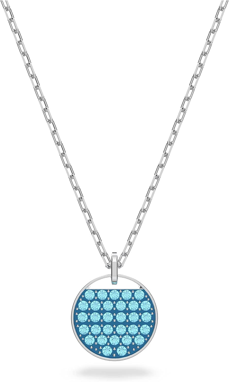 Ginger Jewelry Collection, Clear Crystals, Grey Crystals, Blue Crystals Pendant Necklace - Blue Crystals