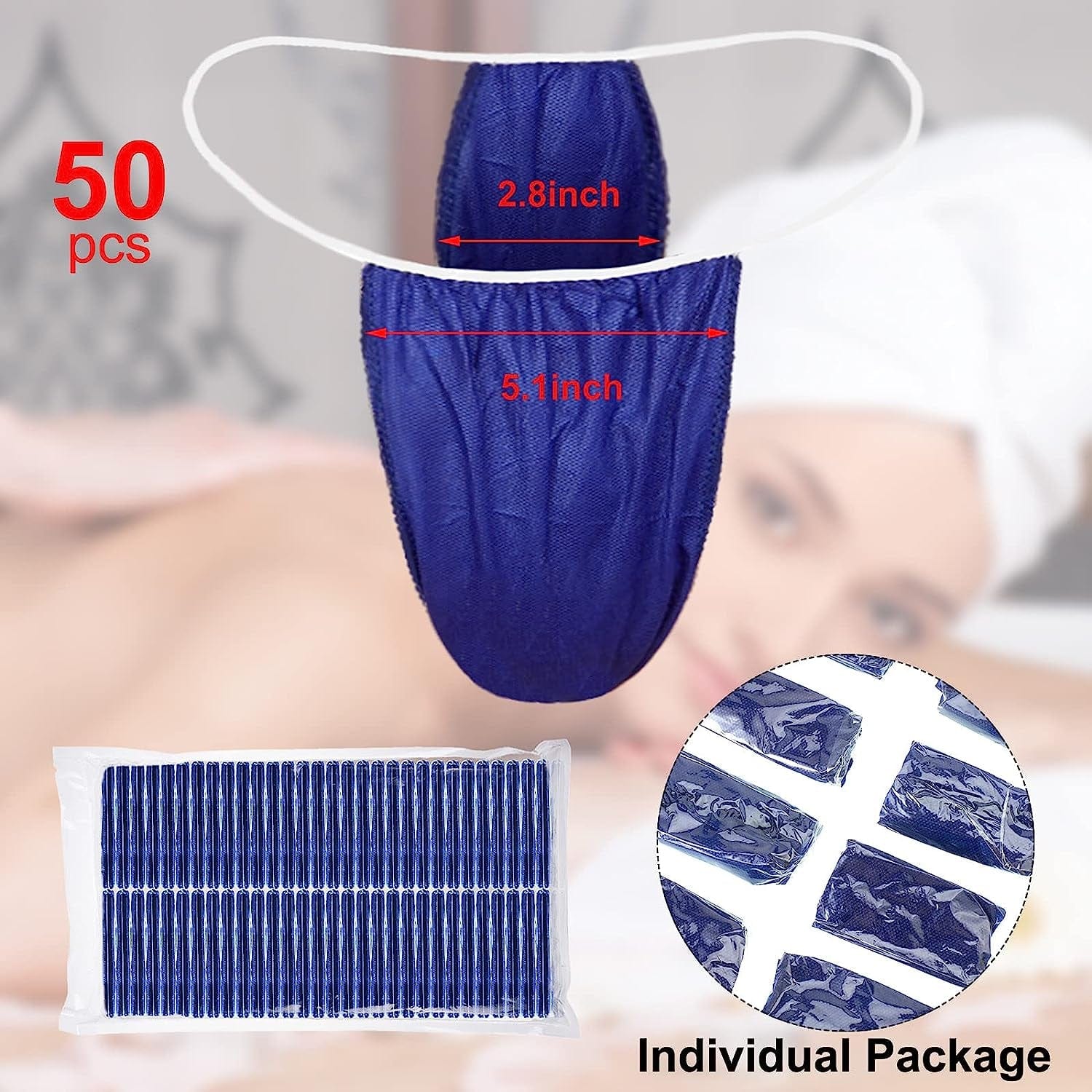 Giugu 50 Pieces Disposable Thong Panties Spa T Thong Underwear Tanning Wraps