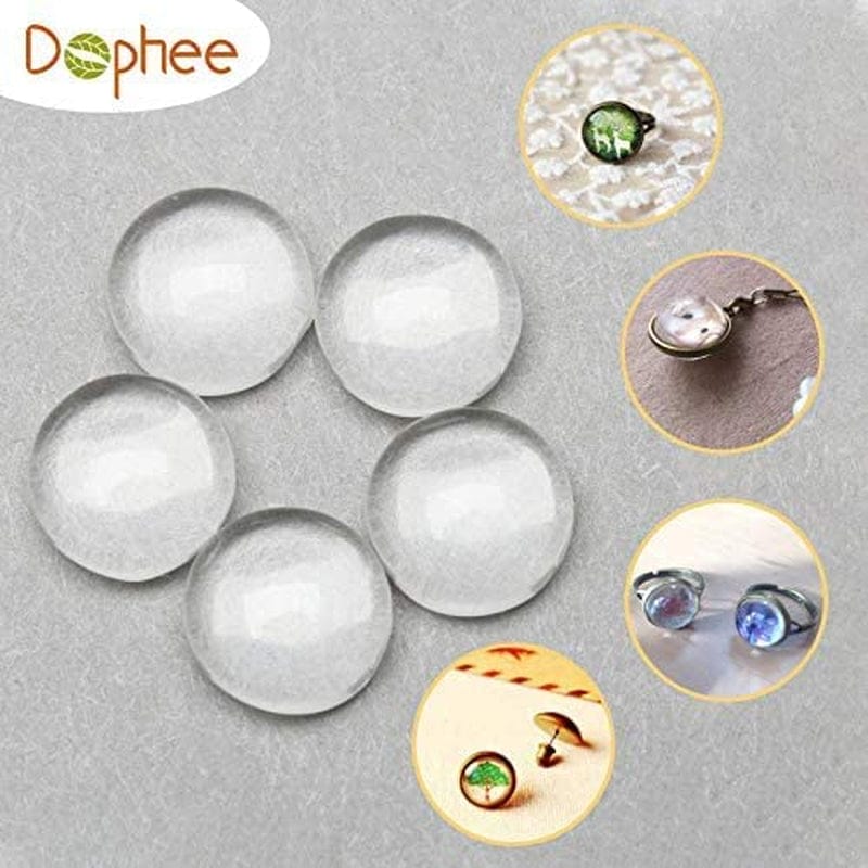 Glass Cabochons Dome Tiles, 40PCS 25Mm, Thickness 6.2Mm, Clear round Flat Back Dome Cabochons Set for DIY Craft Photo Charms, Cameo Pendants, Rings, Necklace and Jewelry Making
