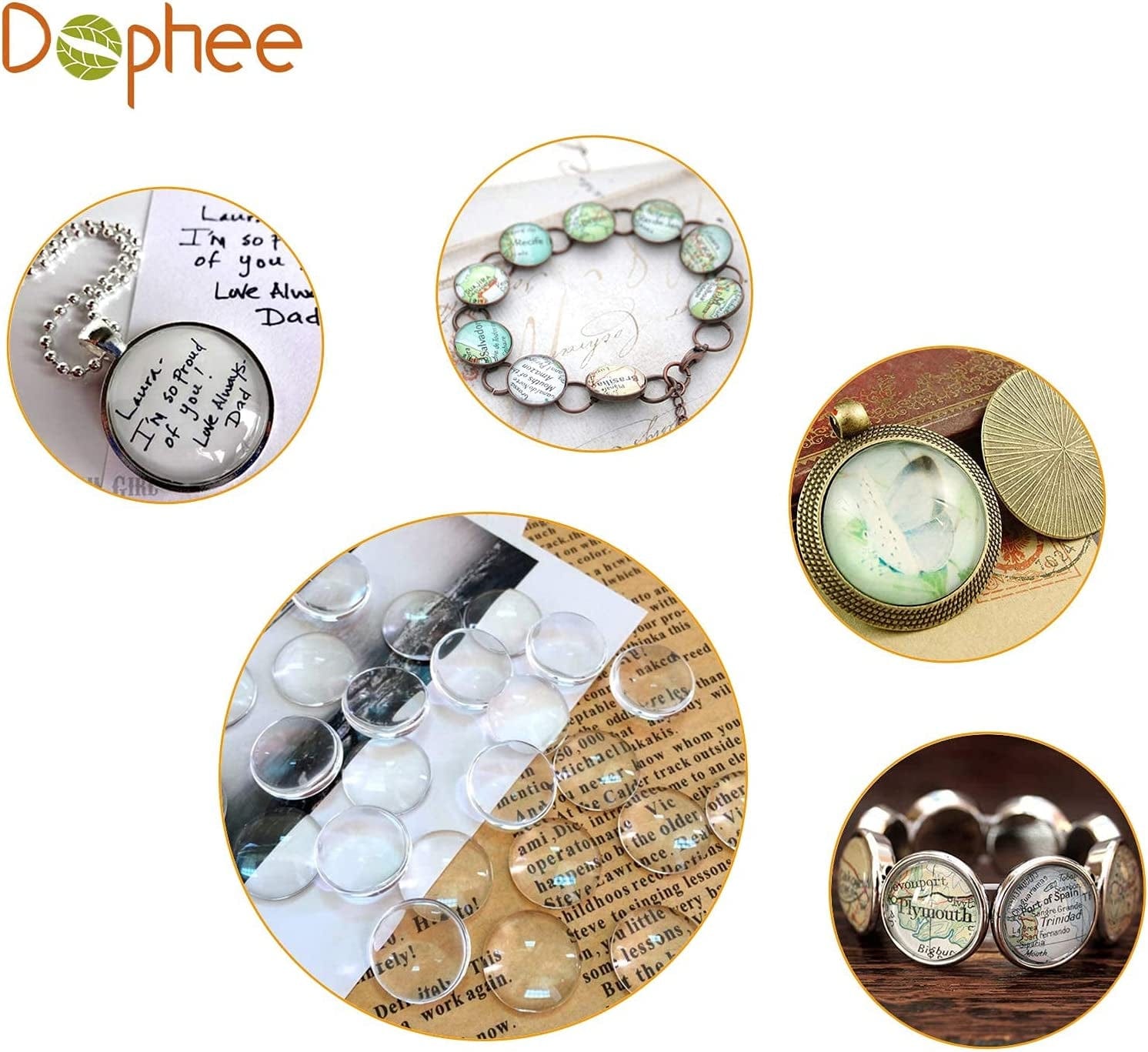 Glass Cabochons Dome Tiles, 40PCS 25Mm, Thickness 6.2Mm, Clear round Flat Back Dome Cabochons Set for DIY Craft Photo Charms, Cameo Pendants, Rings, Necklace and Jewelry Making