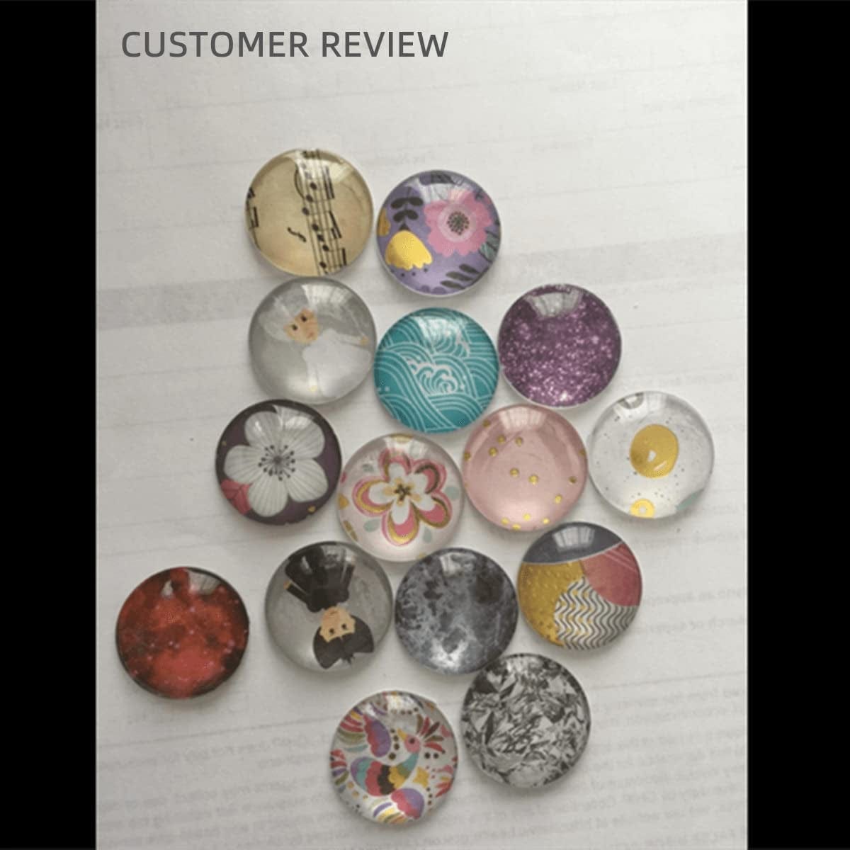 Glass Cabochons Dome Tiles, 40PCS 25Mm, Thickness 6.2Mm, Clear round Flat Back Dome Cabochons Set for DIY Craft Photo Charms, Cameo Pendants, Rings, Necklace and Jewelry Making