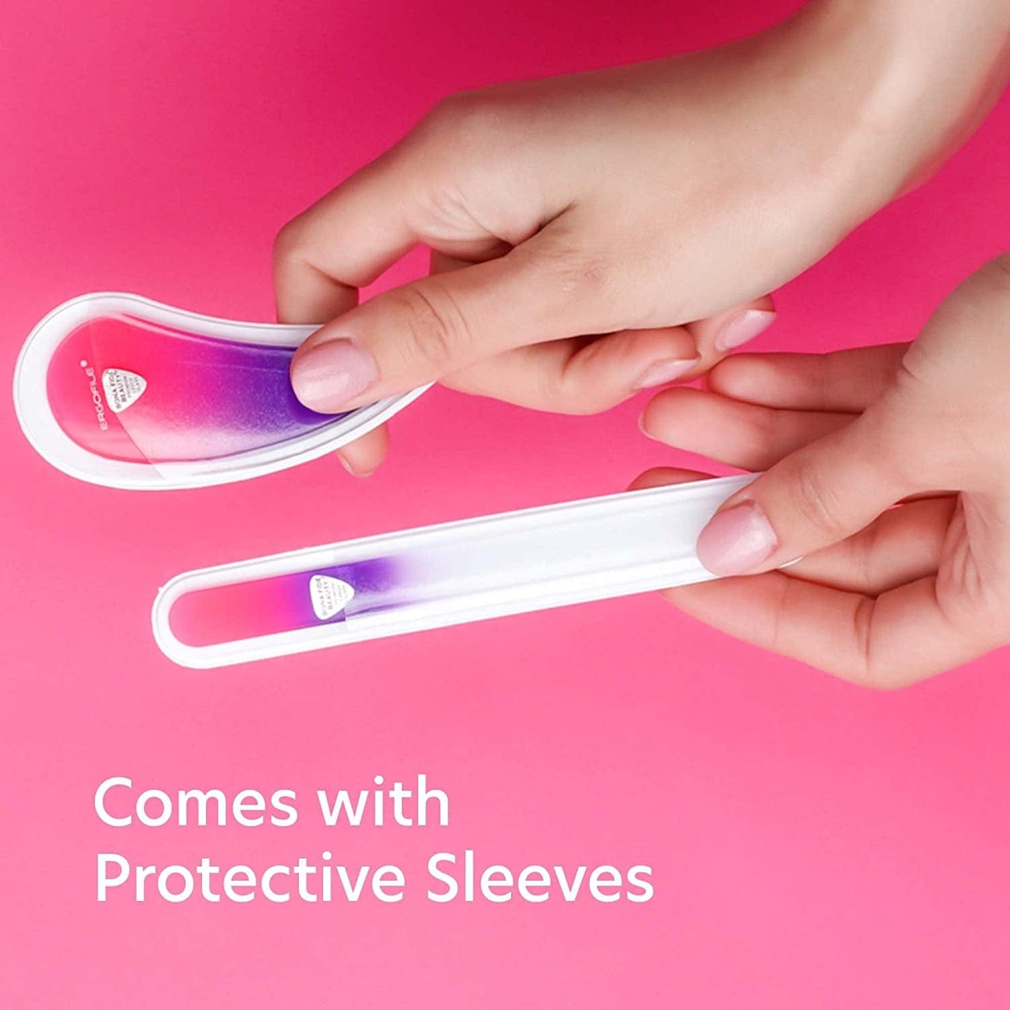 Glass Nail File Manicure Set, Comfort Grip Ergonomic Drop Ergofile for Gentle & Efficient Filing, Nail Care Tools by Bona Fide Beauty Genuine Czech Glass Health & Beauty > Personal Care > Cosmetics > Cosmetic Tools > Nail Tools BONA FIDE BEAUTY