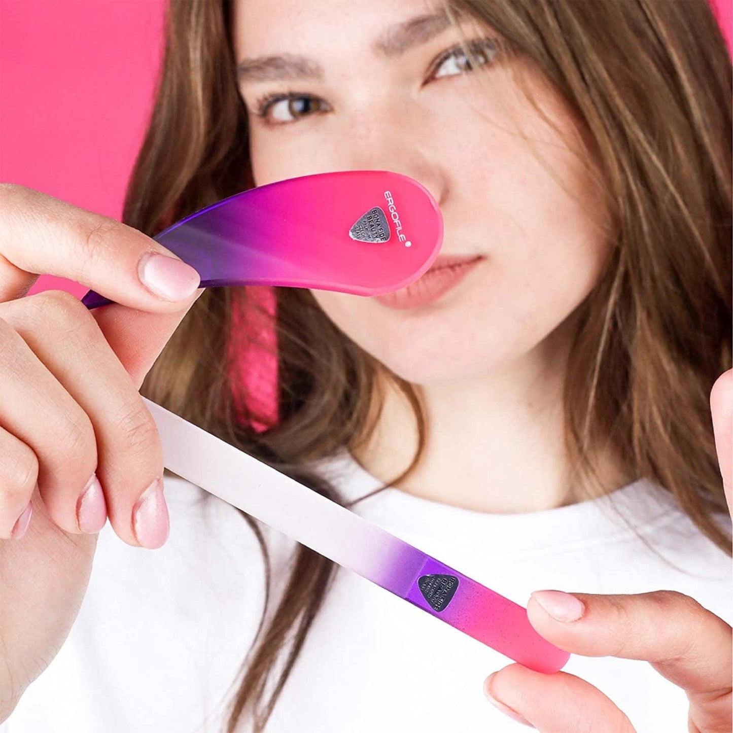 Glass Nail File Manicure Set, Comfort Grip Ergonomic Drop Ergofile for Gentle & Efficient Filing, Nail Care Tools by Bona Fide Beauty Genuine Czech Glass Health & Beauty > Personal Care > Cosmetics > Cosmetic Tools > Nail Tools BONA FIDE BEAUTY
