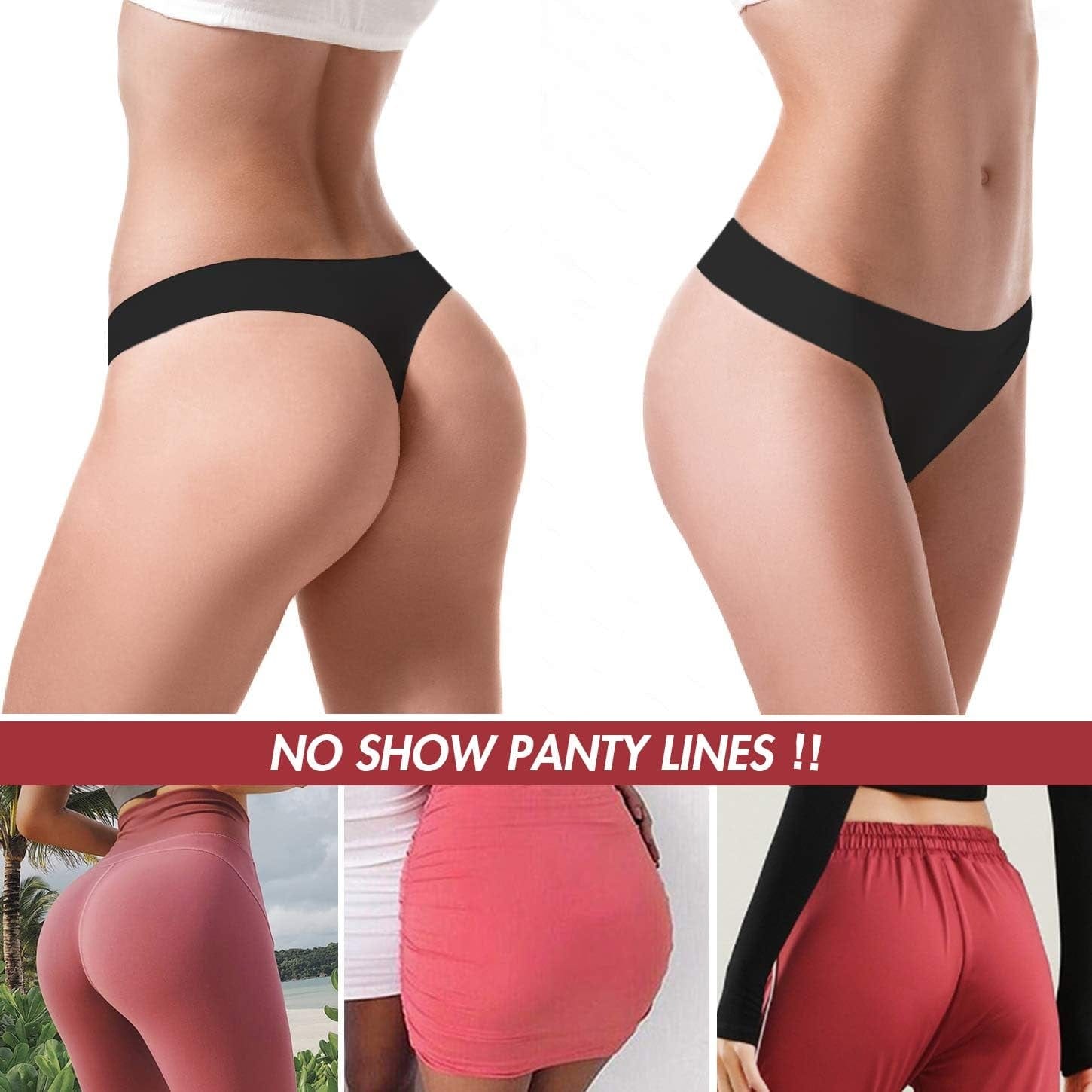 GNEPH Womens Underwear Thongs Low Rise Seamless Thong Stretch Invisible Bikini Thongs Panties Multipack
