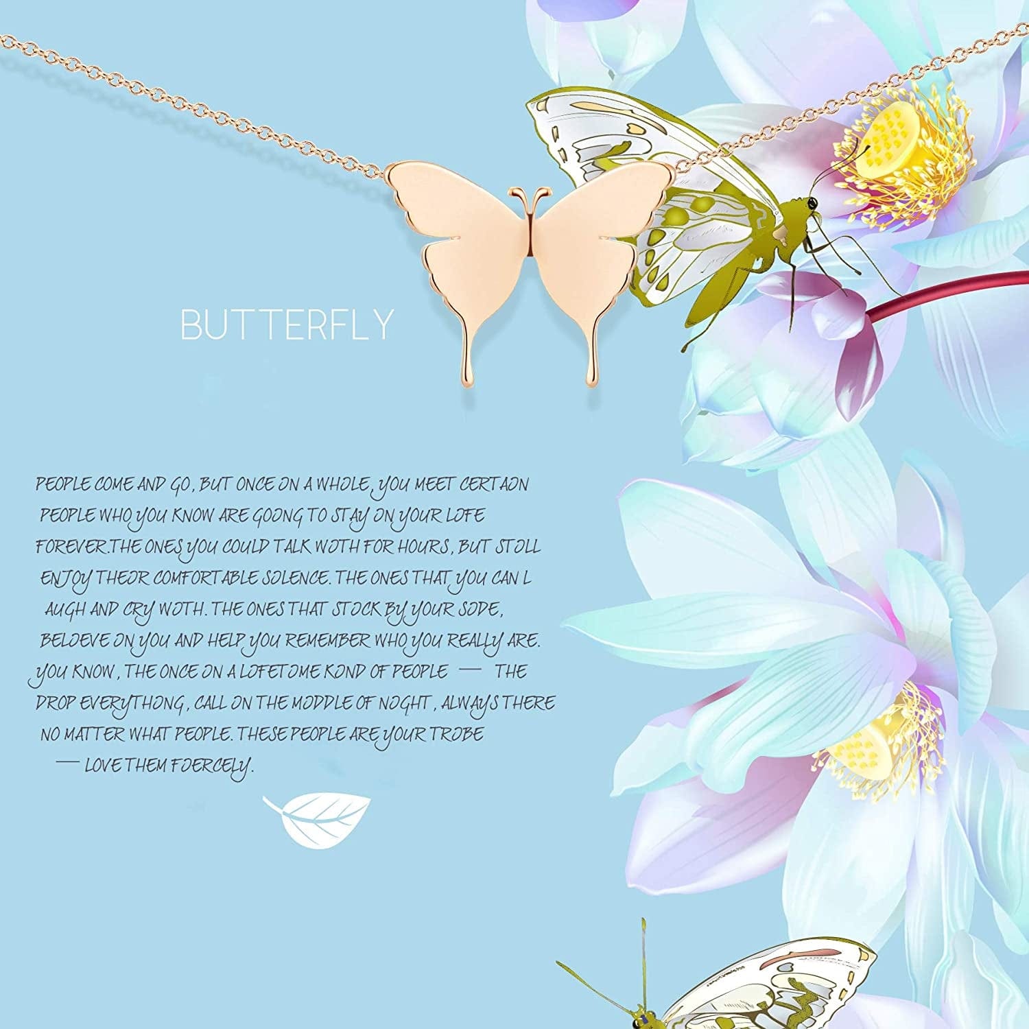 Gold Dainty Initial Necklace 18K Gold Plated Butterfly Pendant Name Necklaces Delicate Everyday Necklace for Women Minimalist Personalized Jewelry Christmas Gift