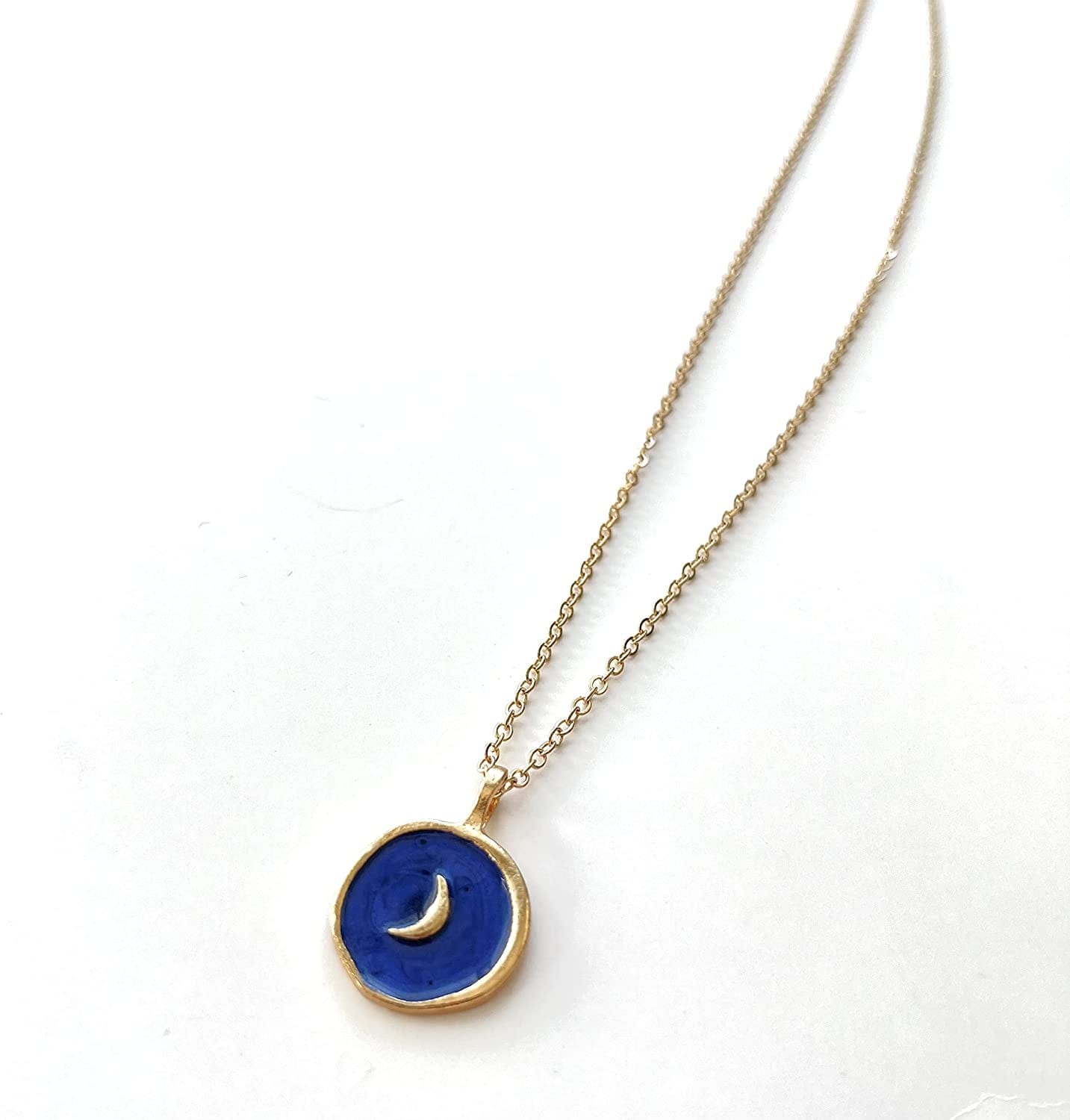 Gold Enamel Pendent Necklace Women'S Necklace