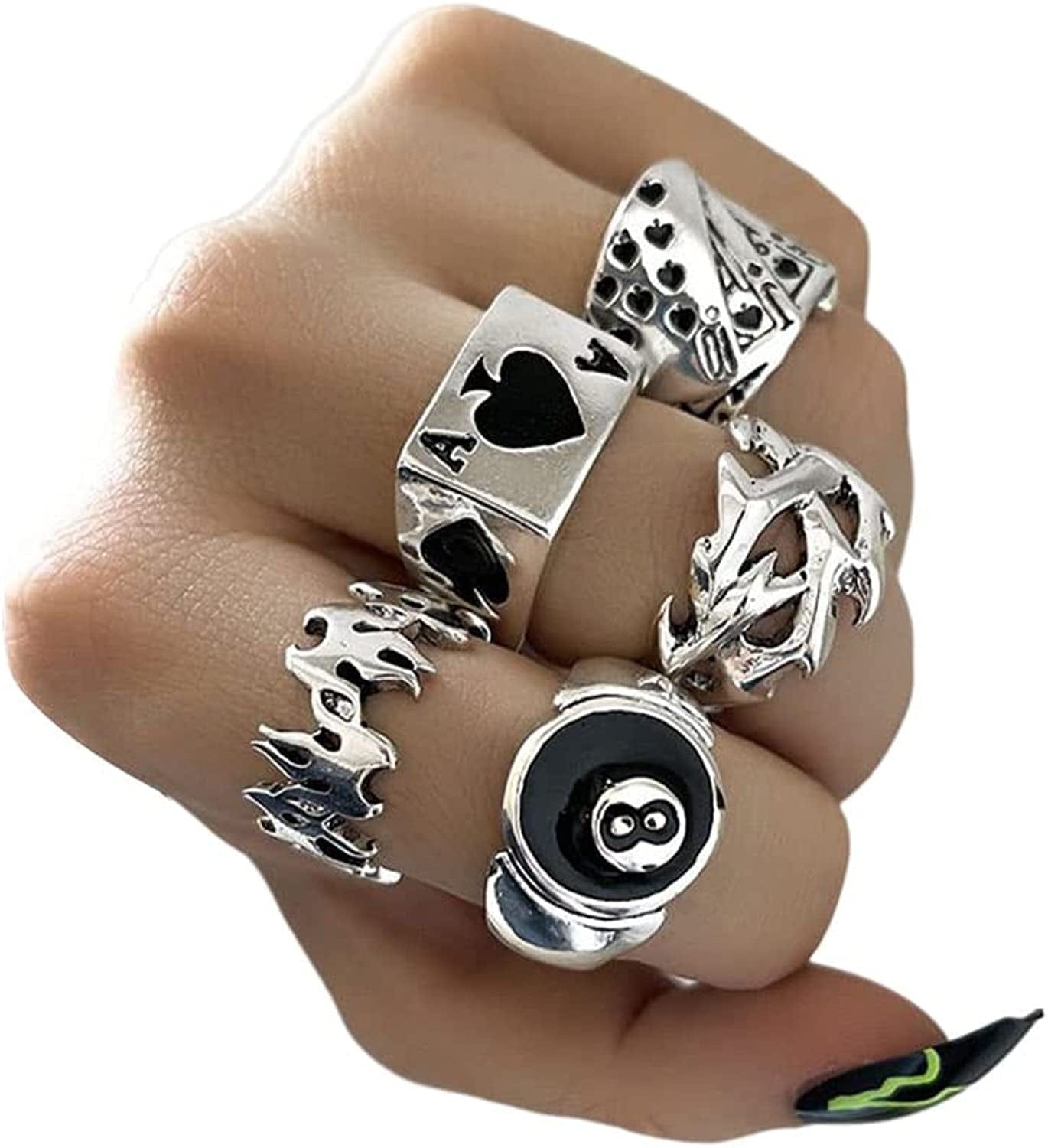 Gold Stacking Rings for Women Butterfly Knuckle Rings Snake Rings Moon Star Rings Heart Stacking Rings for Girls Set A