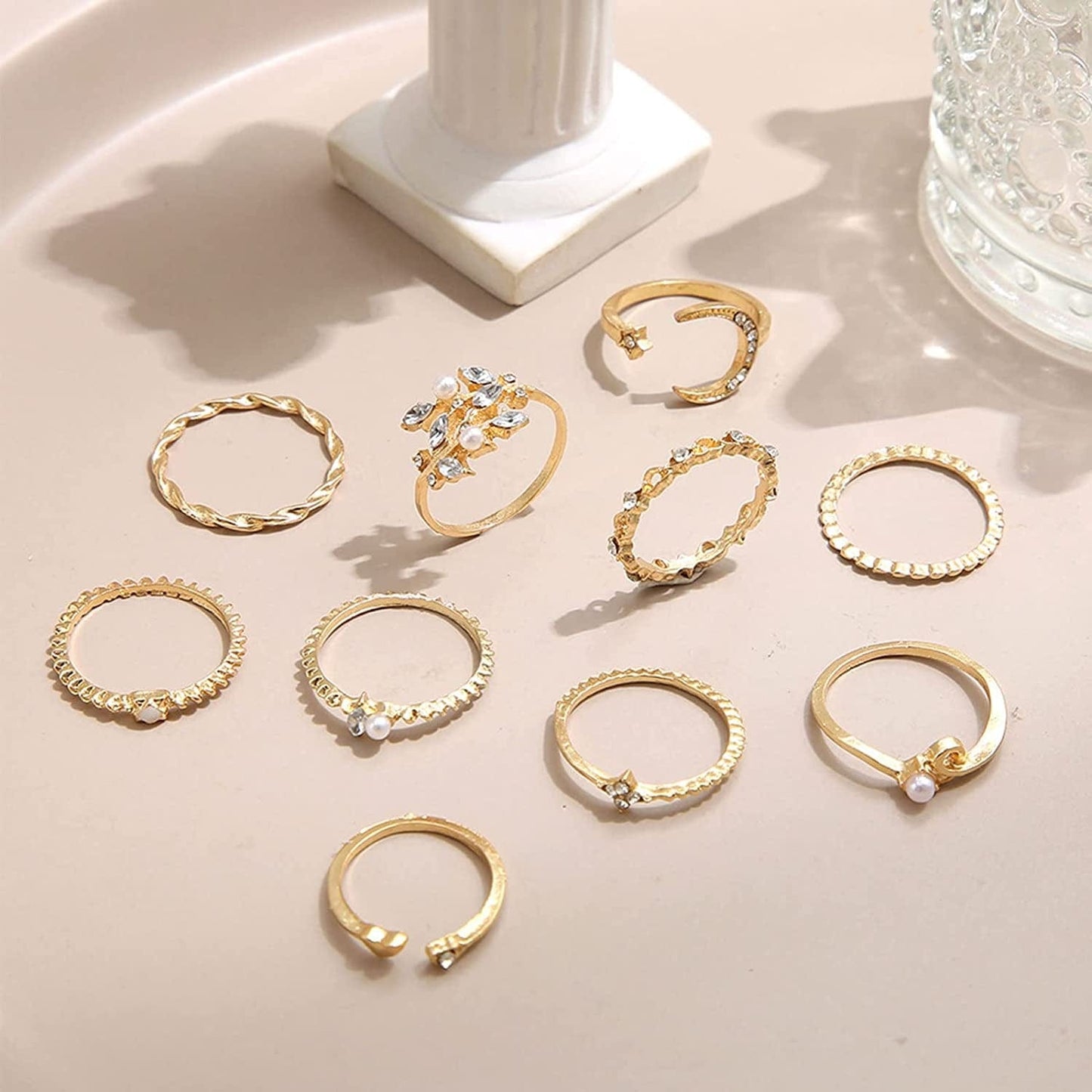 Gold Stacking Rings for Women Butterfly Knuckle Rings Snake Rings Moon Star Rings Heart Stacking Rings for Girls