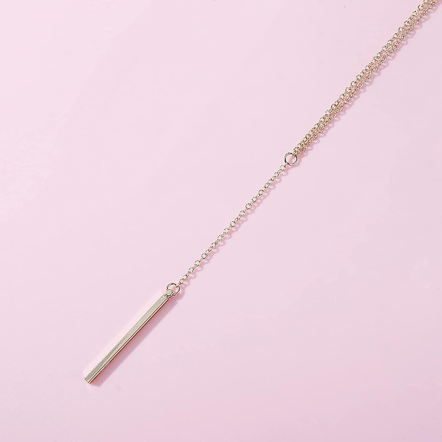 Gold Y Lariat Necklaces for Women Zircon Drop Pendant Necklace Long Chain Necklace for Girls