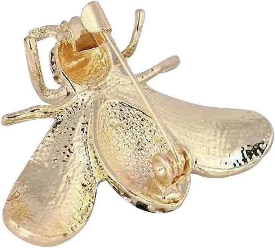 GOLDEN STRAWBERRY 8 PCS Honey Bee Brooches Lapel Pins Crystal Insect Themed Bee Brooches for Women