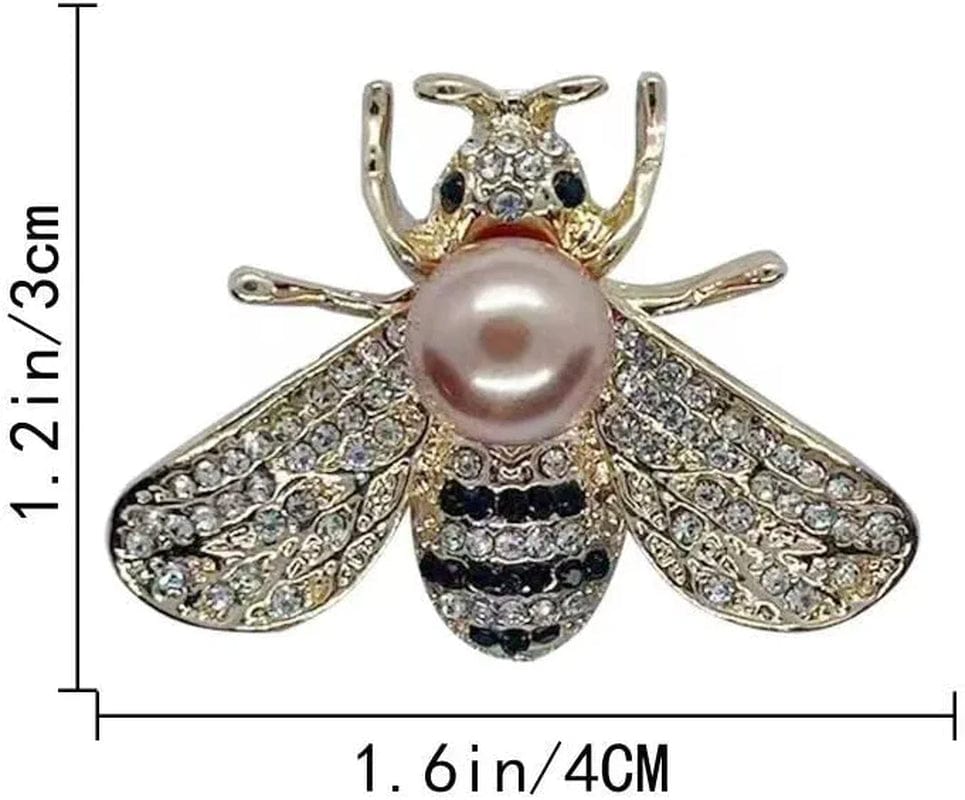 GOLDEN STRAWBERRY 8 PCS Honey Bee Brooches Lapel Pins Crystal Insect Themed Bee Brooches for Women