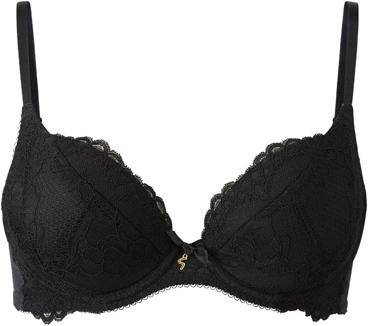 Gossard Women'S Superboost Lace Padded Plunge Bra, Black (Black), 34E