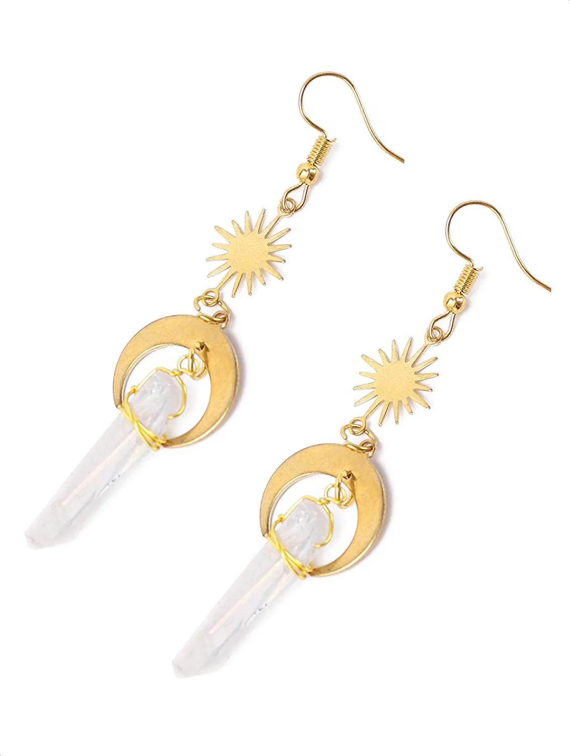 Gothic Boho Sun and Moon Earrings, Crescent Moon Star Pendant, Celestial Earrings, Goth Jewelry Gift for Women, Christmas Gift for Women… 2