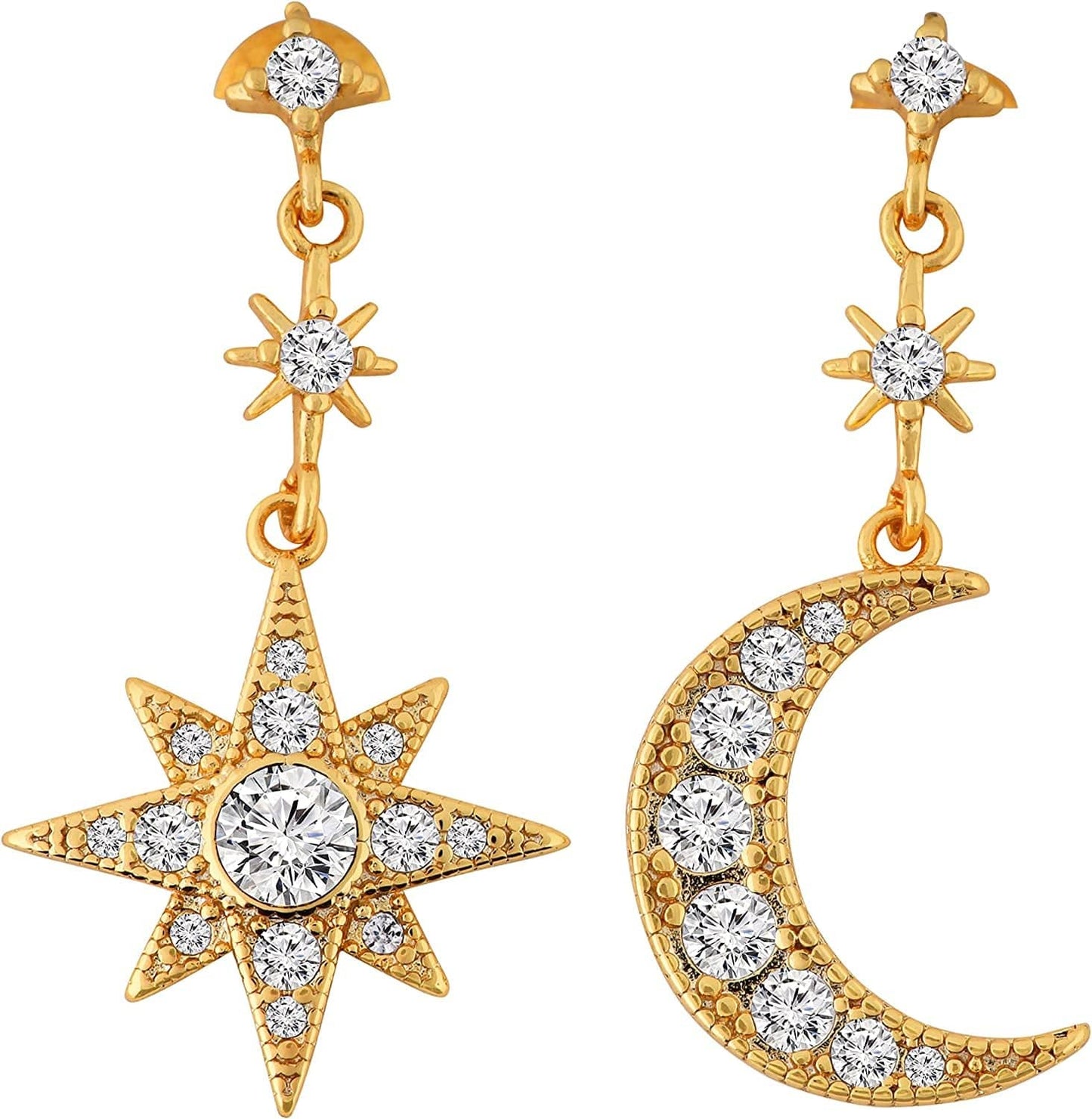 Gothic Boho Sun and Moon Earrings, Crescent Moon Star Pendant, Celestial Earrings, Goth Jewelry Gift for Women, Christmas Gift for Women… 9