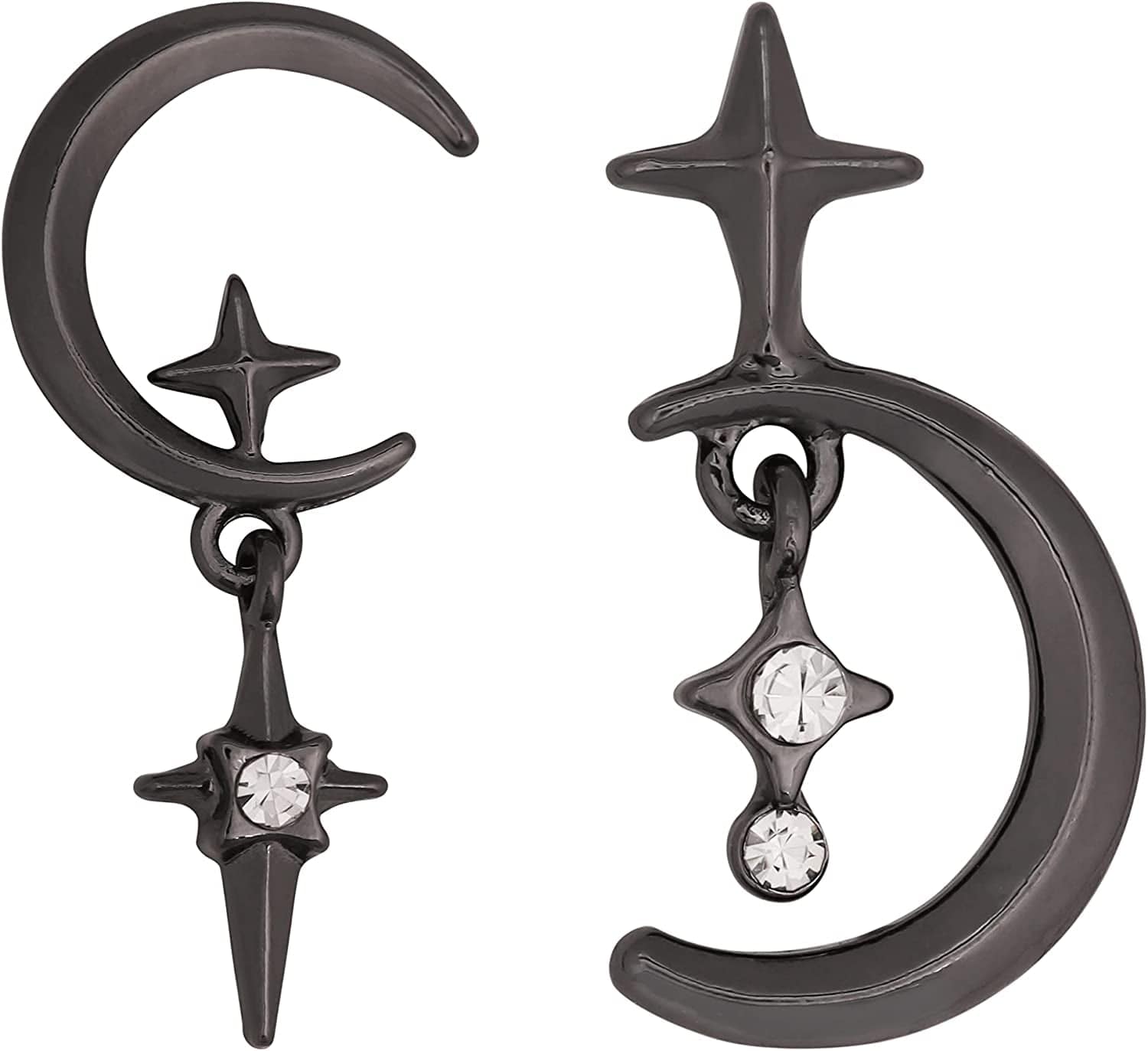 Gothic Boho Sun and Moon Earrings, Crescent Moon Star Pendant, Celestial Earrings, Goth Jewelry Gift for Women, Christmas Gift for Women… 11