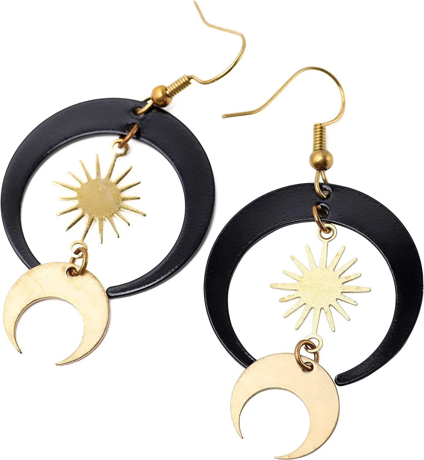 Gothic Boho Sun and Moon Earrings, Crescent Moon Star Pendant, Celestial Earrings, Goth Jewelry Gift for Women, Christmas Gift for Women… 4