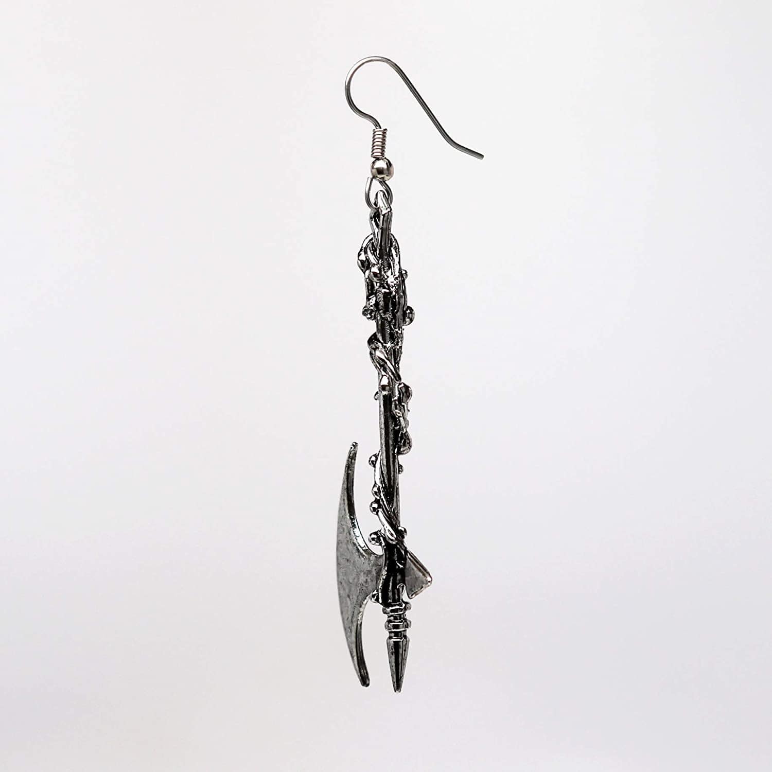 Gothic Vine Wrapped Executioner'S Axe Medieval Renaissance Dangle Earrings