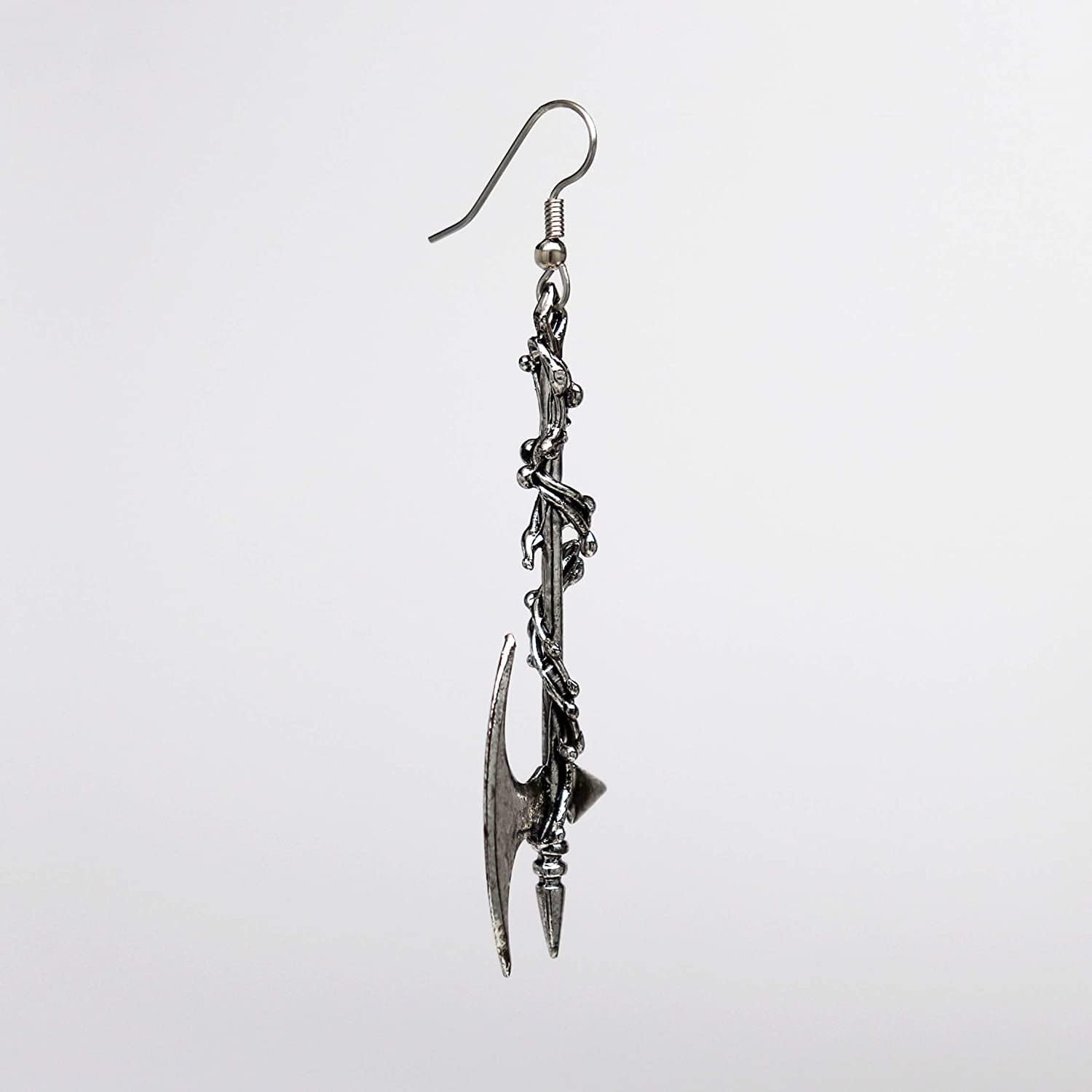 Gothic Vine Wrapped Executioner'S Axe Medieval Renaissance Dangle Earrings