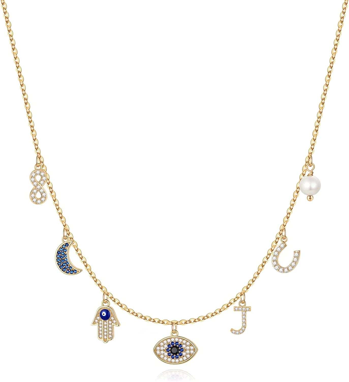 Graduation Gifts for Her 2022,College Graduation Gifts 14K White Gold Plated Graduation Butterfly Necklace Heart Pendant Initial Necklaces for Women Elementary High School Graduation Gifts for Girls J-1