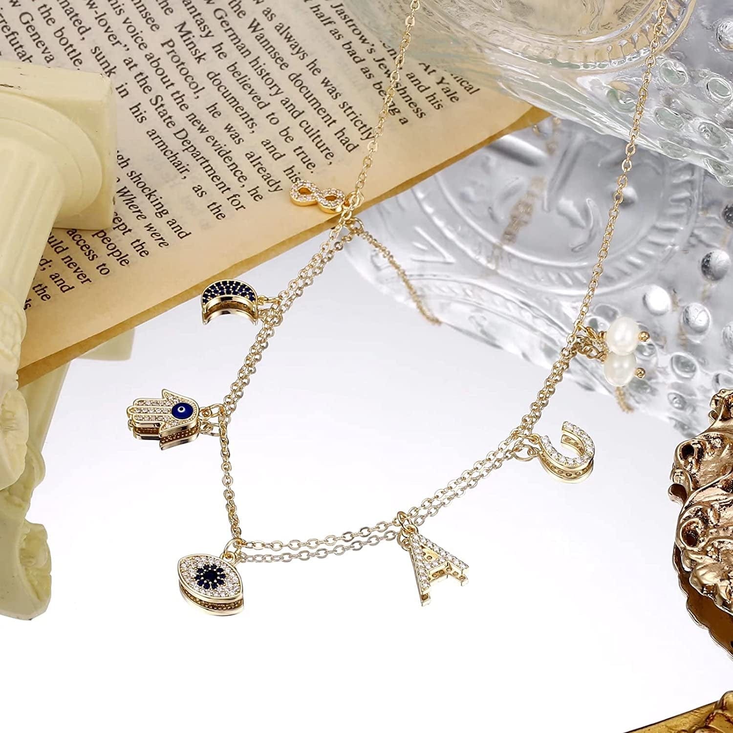 Graduation Gifts for Her 2022,College Graduation Gifts 14K White Gold Plated Graduation Butterfly Necklace Heart Pendant Initial Necklaces for Women Elementary High School Graduation Gifts for Girls