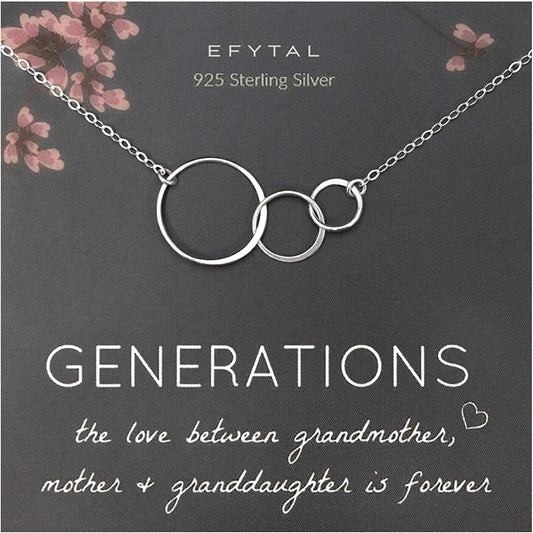 Grandma Gifts - Sterling Silver Generations Necklace, Mothers Day Gifts, Grandma Necklace, Grandma Birthday Gifts, Grandma to Be Gifts, Grandmother Gift, Gifts for Grandma, Grandma Jewelry