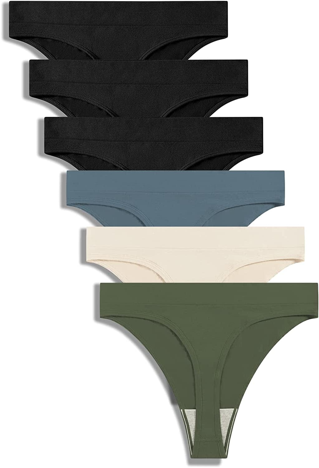GRANKEE Women'S Breathable Seamless Thong Panties No Show Underwear Pack Summer 6 Pack / Medium