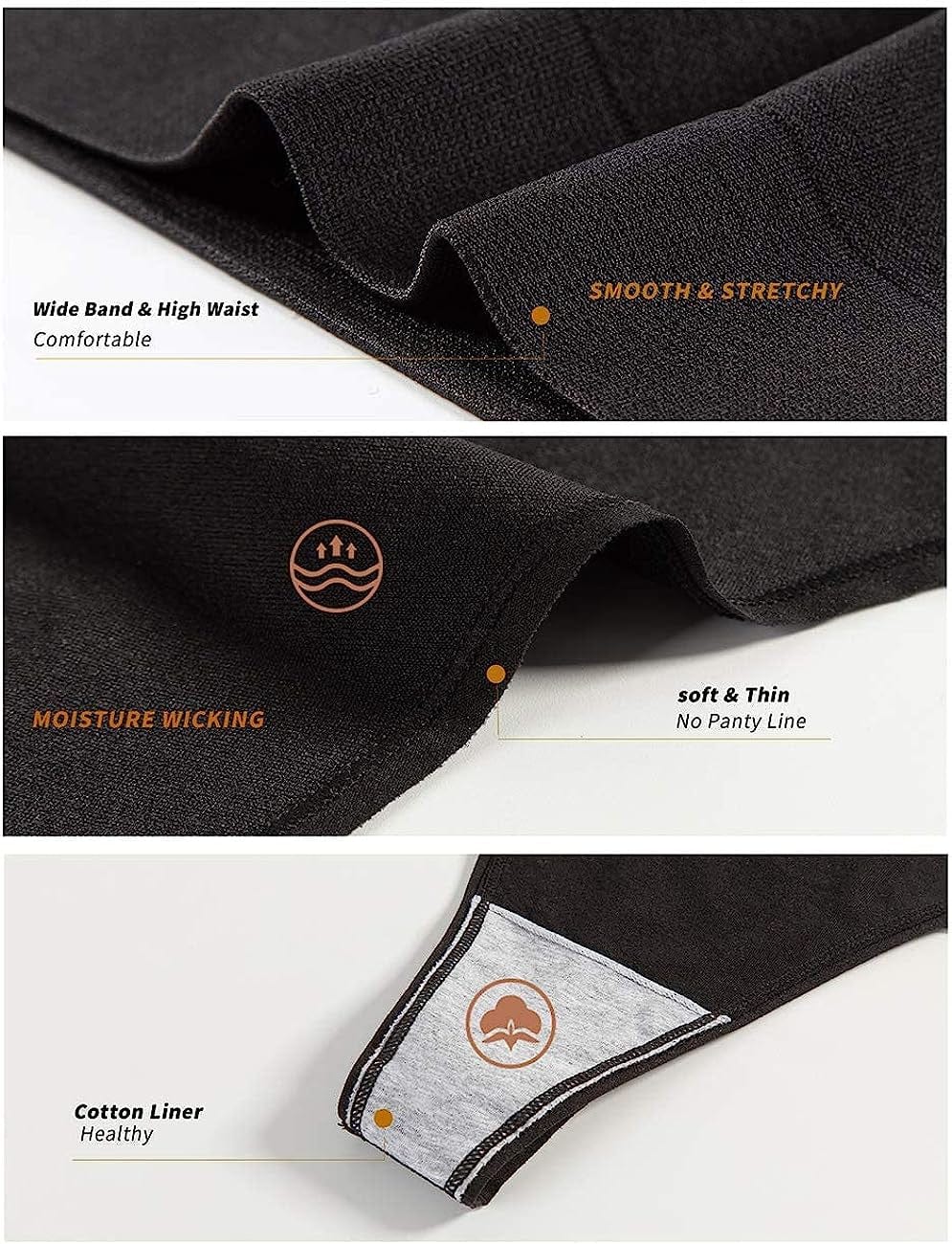 GRANKEE Women'S Breathable Seamless Thong Panties No Show Underwear Pack