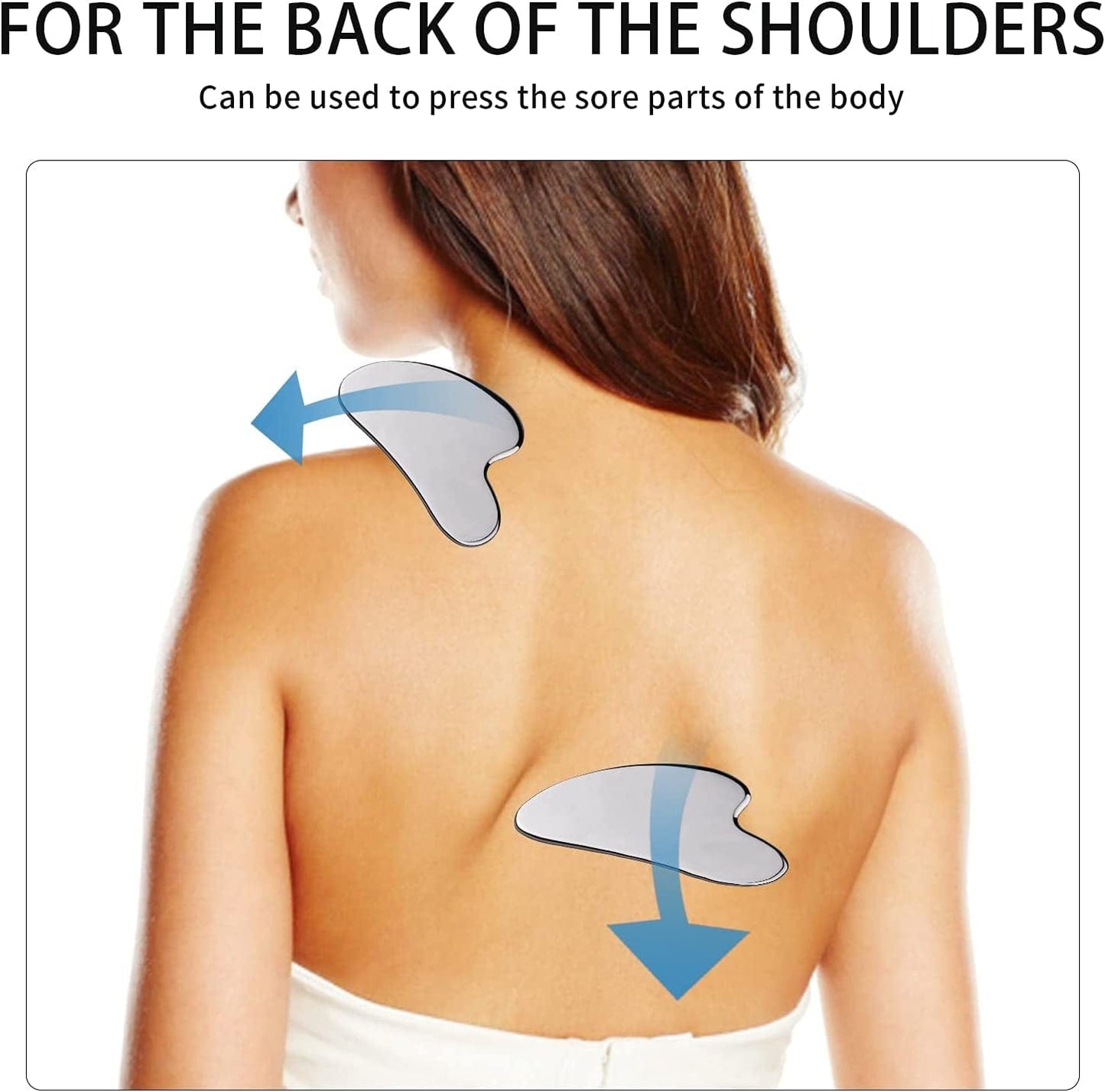 Gua Sha Stainless Steel with Travel Pouch, Gua Sha Facial Tools, Gua Sha Shaping Tool, Metal Gua Sha, Steel Gua Sha Massage Tool, Jawline Sculptor, Scraping Tool for Face, Body Health & Beauty > Personal Care > Cosmetics > Cosmetic Tools > Skin Care Tools Tophigh