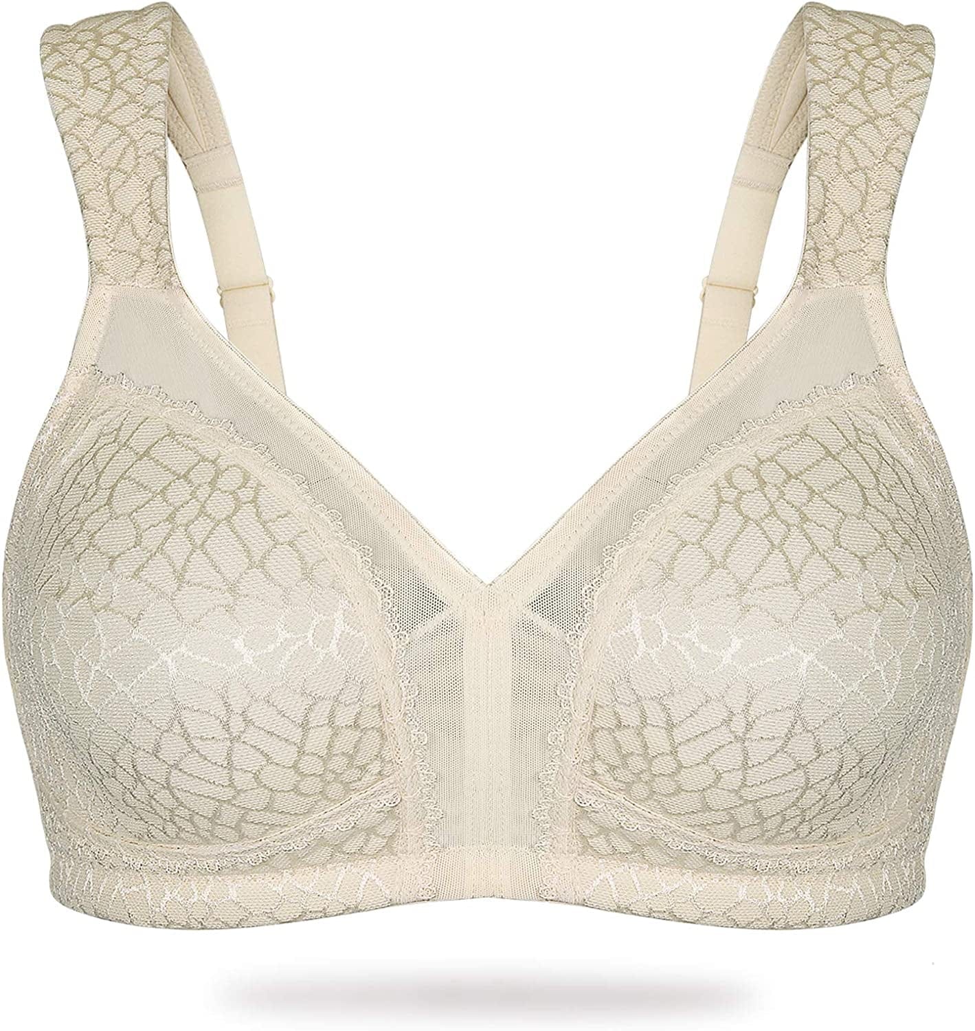 HACI Women'S Full Coverage Non Padded Wirefree plus Size Minimizer Bra for Large Bust Support Seamless Nude / 46D