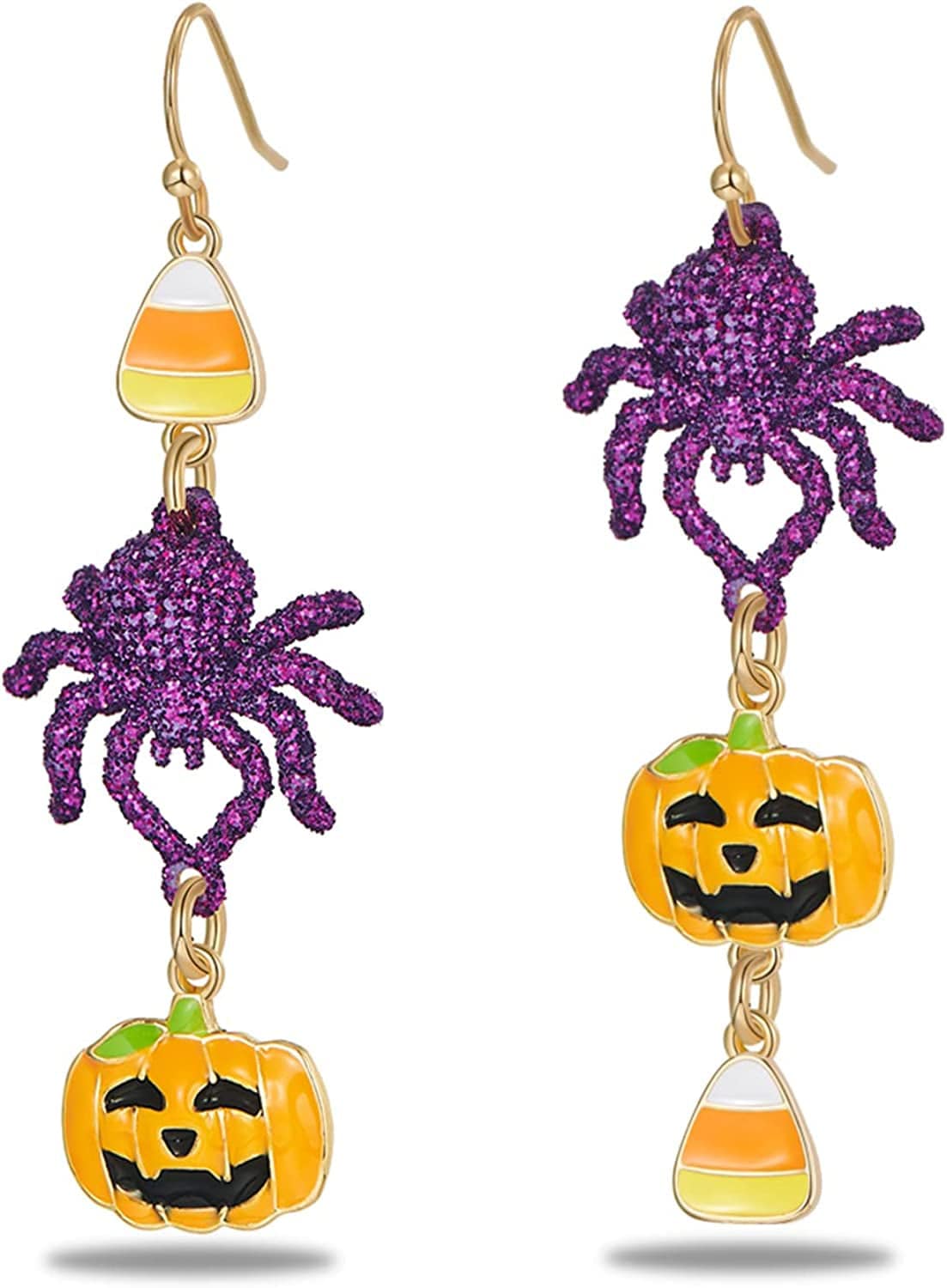 Halloween Earrings for Women Pumpkin Stud Earrings Spider Dangle Earrings Pumpking Dangle Earrings Spider Web Drop Earrings Halloween Jewelry EH20627A