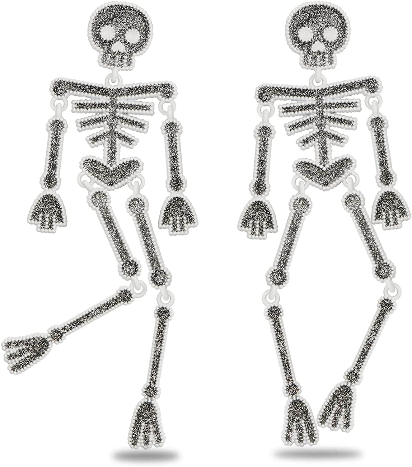 Halloween Earrings for Women Skeleton Earrings Skull Dangle Earrings Gothic Jewelry Cool Jewelry Funny Earrings Halloween Jewelry with Colorful Rhinestone