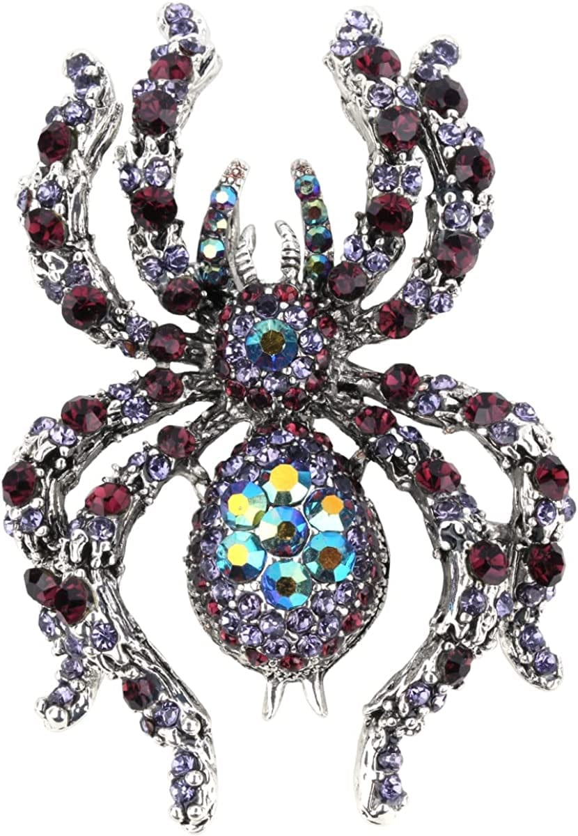 Halloween Spider Rings for Women, Stretch Rings Fit Finger 6 to 9, Halloween Rings for Women, Silk Scarf Holders Purple