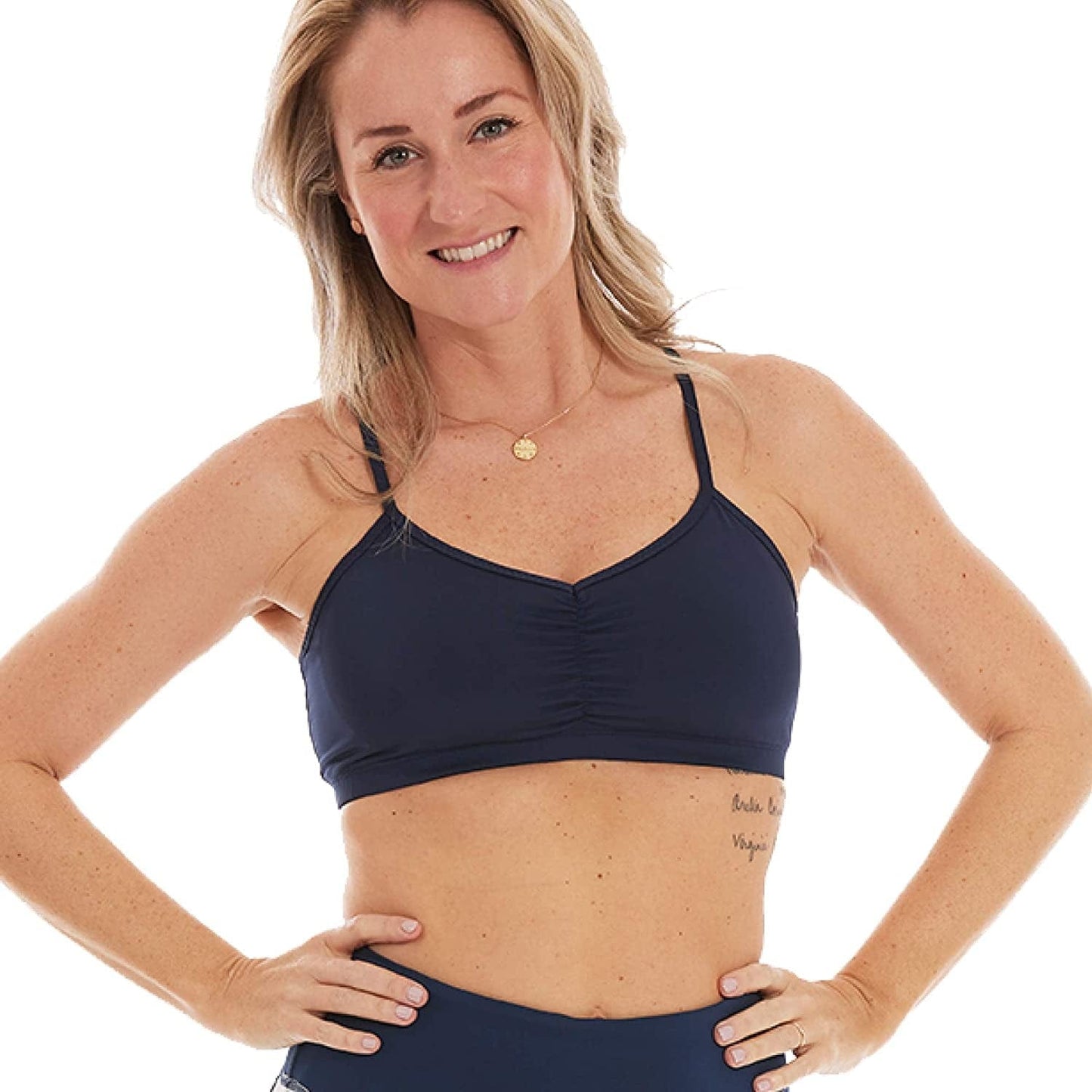 Handful Women'S Adjustable Sports Bra with Removable Pads, Versatile Workout Bra Night Swim Navy / X-Small