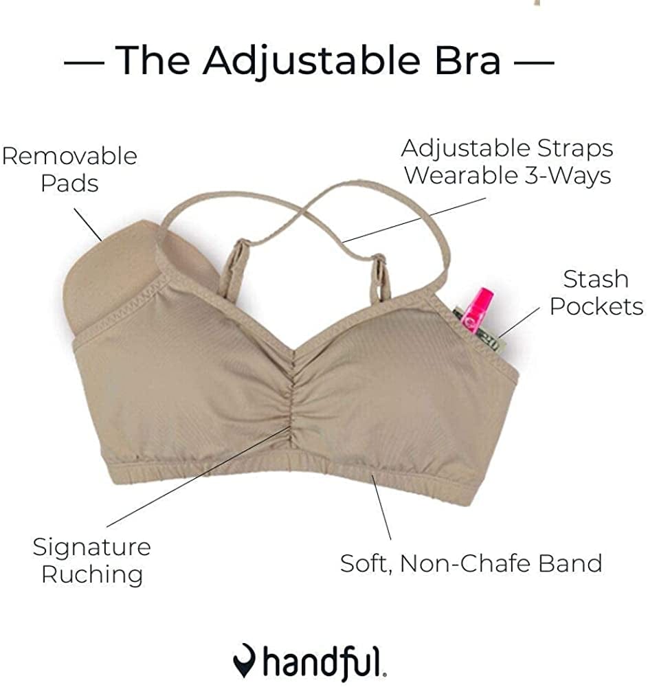 Handful Women'S Adjustable Sports Bra with Removable Pads, Versatile Workout Bra