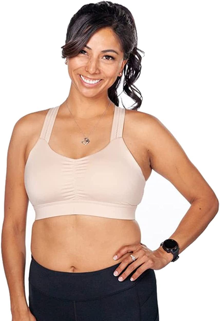 Handful Women'S Y-Back Maximum Support Racerback Sports Bra with Removable Pads, Wire Free Yoga Bra Have It All Honey / XX-Large