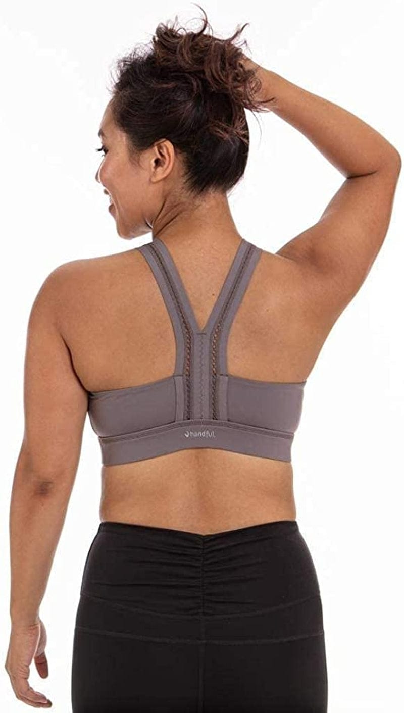 Handful Women'S Y-Back Maximum Support Racerback Sports Bra with Removable Pads, Wire Free Yoga Bra