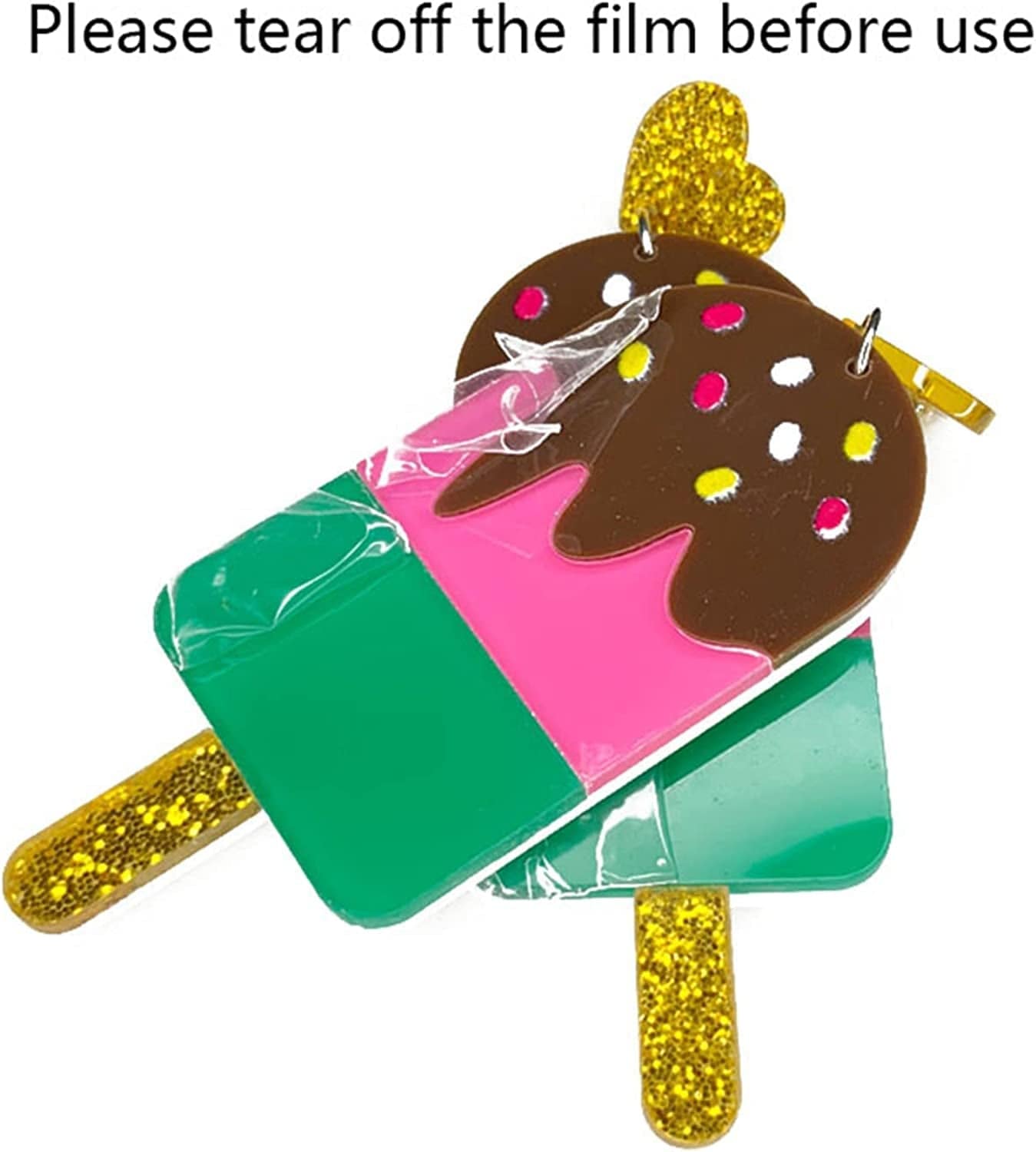 Handmade Imitate Acrylic Food Dangle Earrings Unique Colorful Sweetheart Funny Earrings Cute Ice Cream Cake Hamburger Earrings for Women Girls Statement Jewellery Gifts