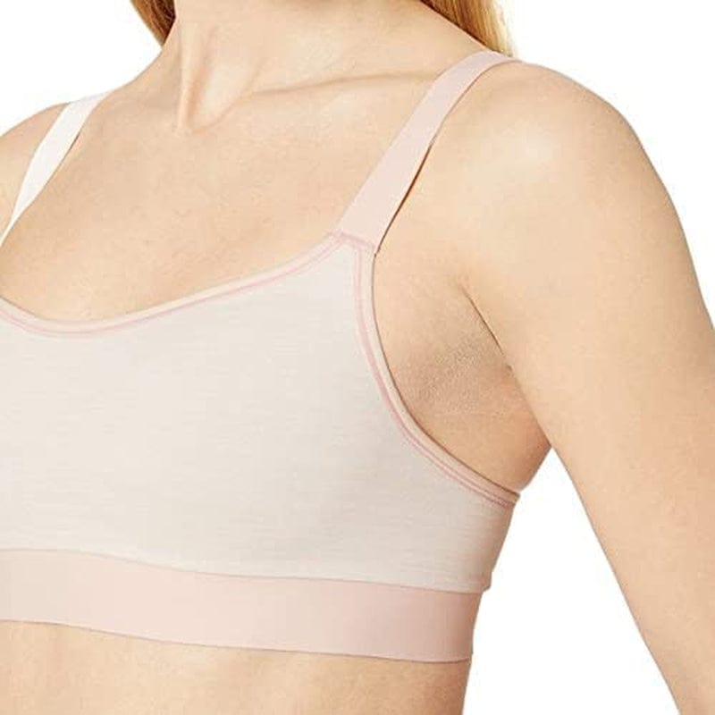 Hanes Black Sports Bra, Reversible Wireless Bra, Moisture-Wicking, Smoothtec Wirefree