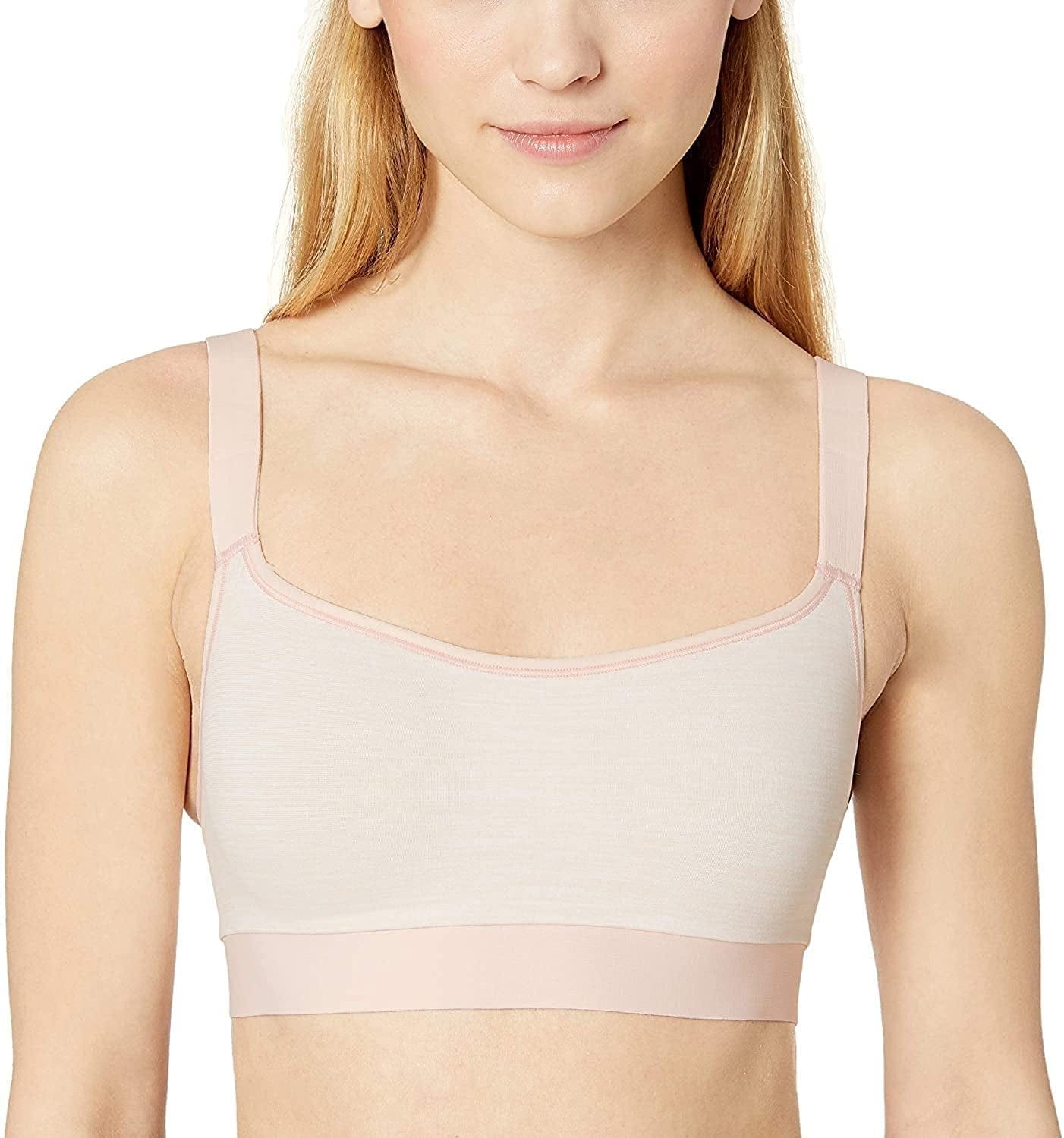 Hanes Black Sports Bra, Reversible Wireless Bra, Moisture-Wicking, Smoothtec Wirefree