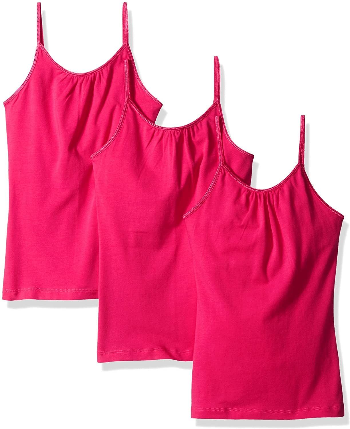 Hanes Little Girls' Cami with Shelf Bra (Pack of 3) Amaranth / Little Girls / Medium