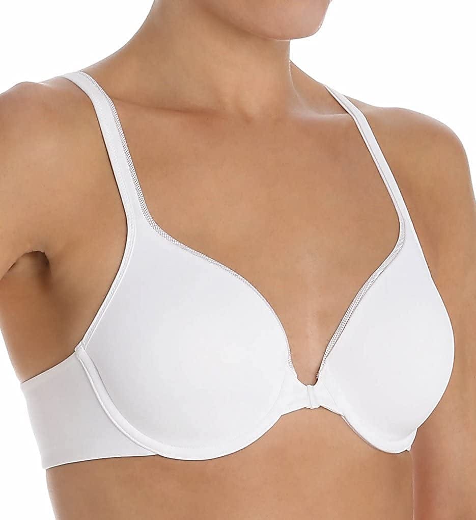 Hanes Ultimate Women'S Comfortblend T-Shirt Front-Close Underwire Bra DHHU01 White / 34B